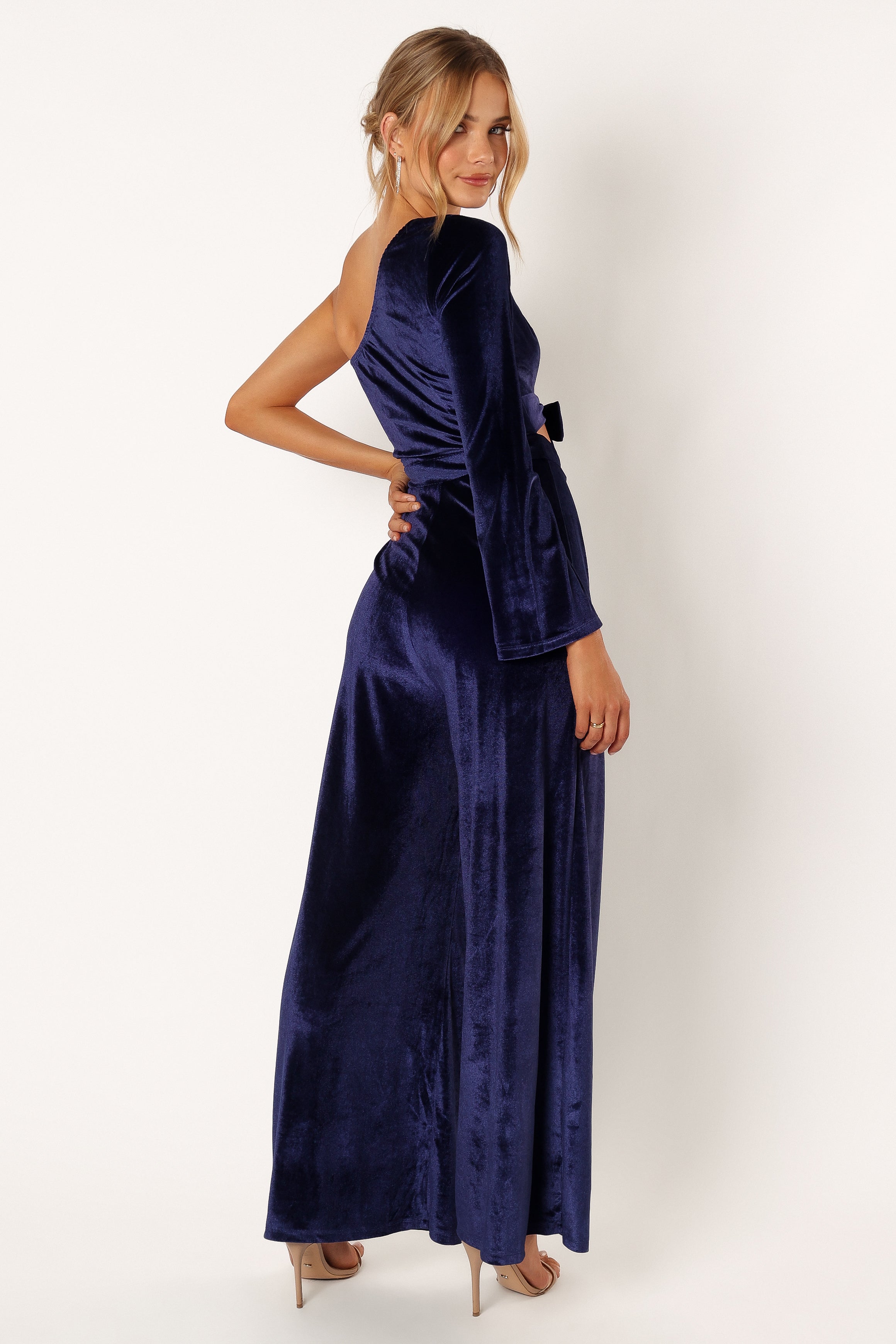 Avery Velvet Jumpsuit for Women - Elegant Sapphire Blue Velvet Romper with Pockets | Perfect for Parties, Date Nights & Holiday Events