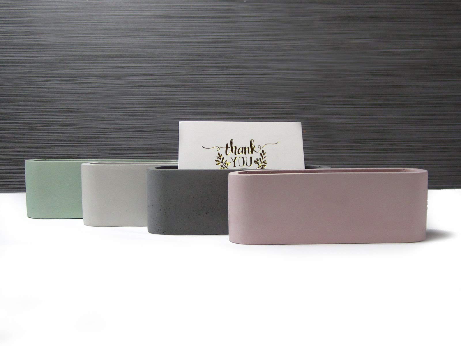 Premium Concrete Business Card Holder for Desk - Elegant Office Card Display Stand | Perfect for Professional Workspaces, Reception Areas, and Corporate Gifts
