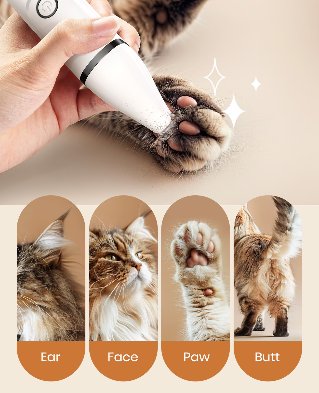Oneisall Cordless Cat Shaver - Rechargeable 2-Speed Pet Grooming Kit with Quiet Operation | 3-in-1 Electric Clippers for Cats, Dogs & Small Animals | Perfect for Home Use & Travel Grooming Needs