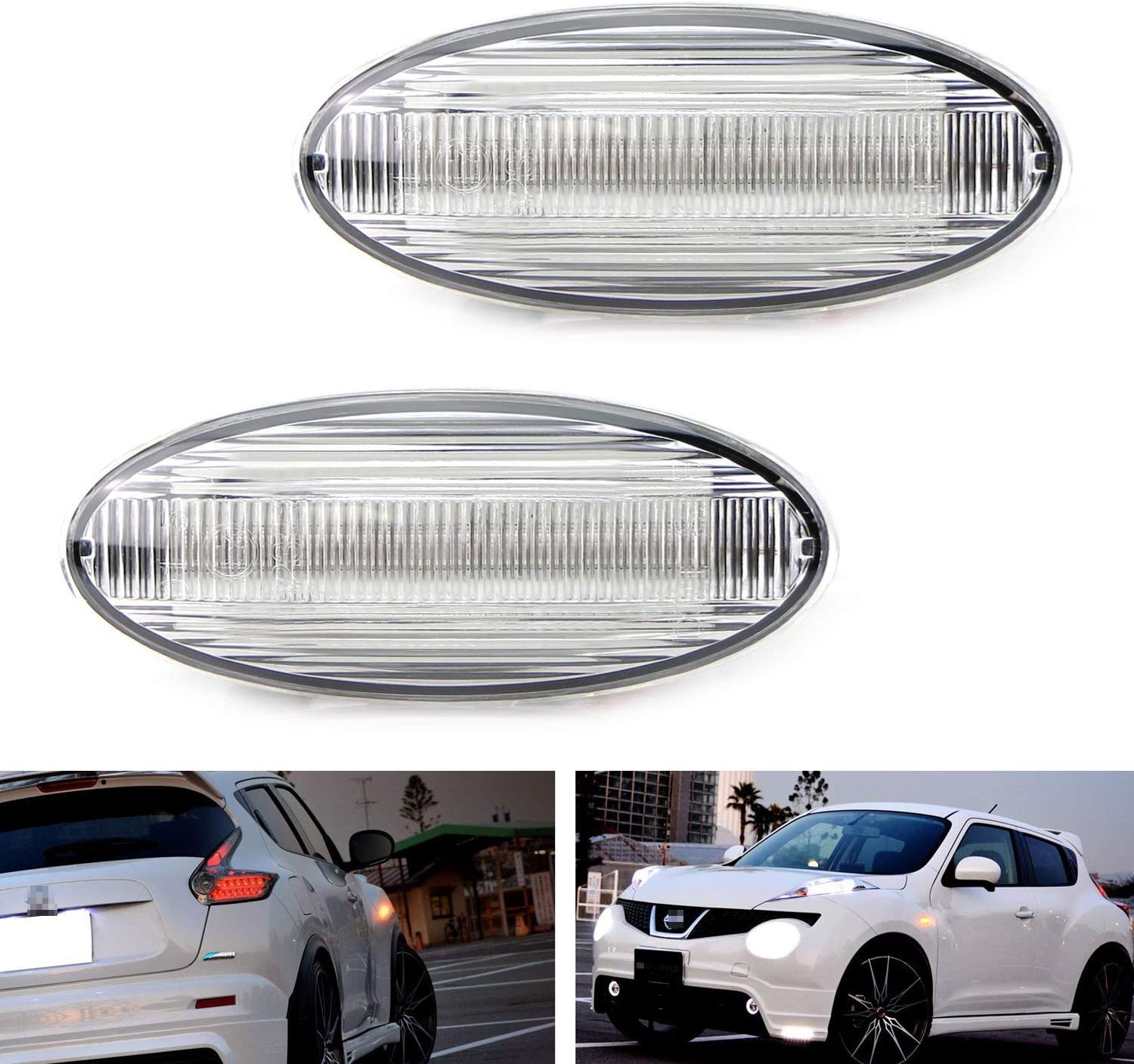 20 LED Amber Clear Front Fender Side Marker Lights for Nissan Juke Cube Leaf - Enhanced Visibility & Safety for Night Driving & Off-Road Adventures