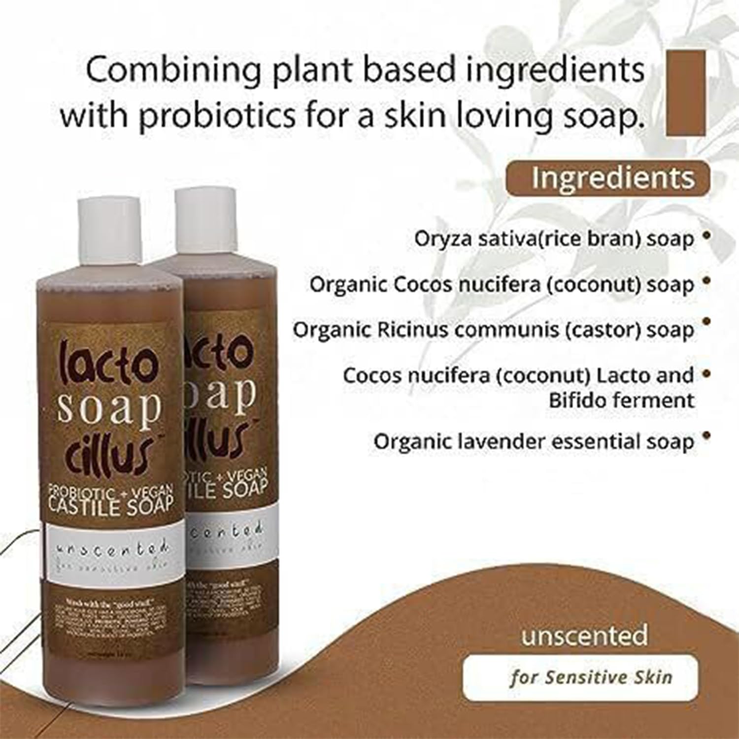 Probiotic Vegan Castile Soap with Lactobacillus - All-Natural Multi-Purpose Liquid Soap for Face, Body & Home - Unscented Plant-Based Formula with Probiotics - No Artificial Fragrances (16oz) - Perfect for Sensitive Skin, Baby Care & Eco-Friendly Cleaning