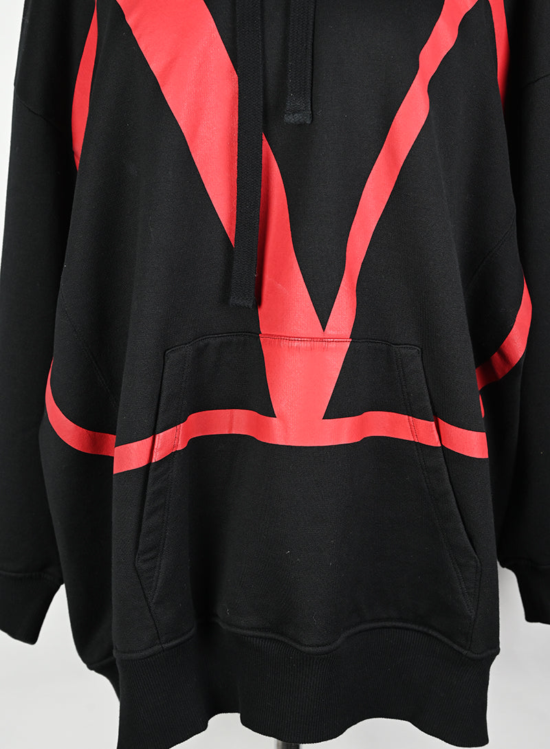 Valentino Black Hoodie with Oversized Logo - Size M | Stylish & Comfortable for Casual Wear & Street Fashion