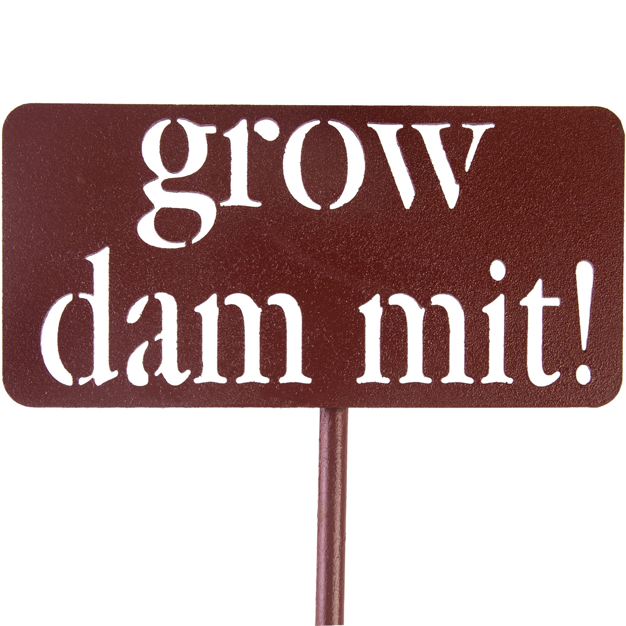 Rustic Garden Signs - Funny 'Grow Dammit' Metal Garden Decor for Outdoor & Indoor Use - Perfect Gardening Gift for Men & Women Who Love Plants - Ideal for Patio, Backyard, or Home Decoration