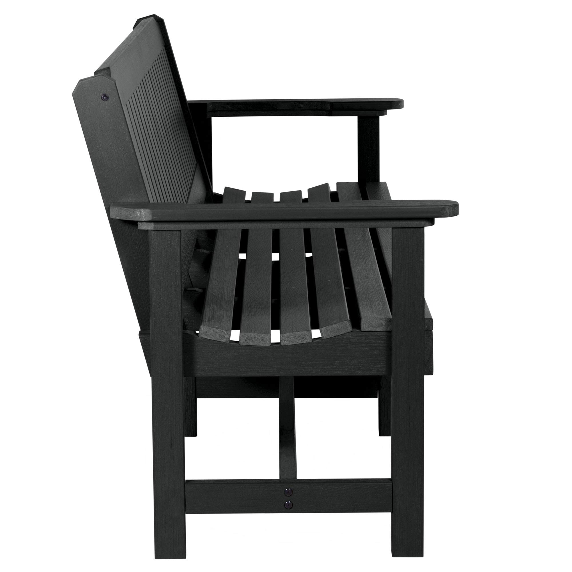 Sequoia Professional CM-BENSQ62-BKE 6-Foot Commercial Grade Exeter Garden Bench in Black – Durable Outdoor Seating for Parks, Patios, and Gardens