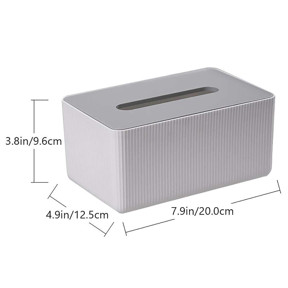 White Square Stand Storage Box - Black Rectangular Tissue Box Cover & Napkin Holder for Facial Tissues | Perfect for Bathroom, Living Room, and Office Organization