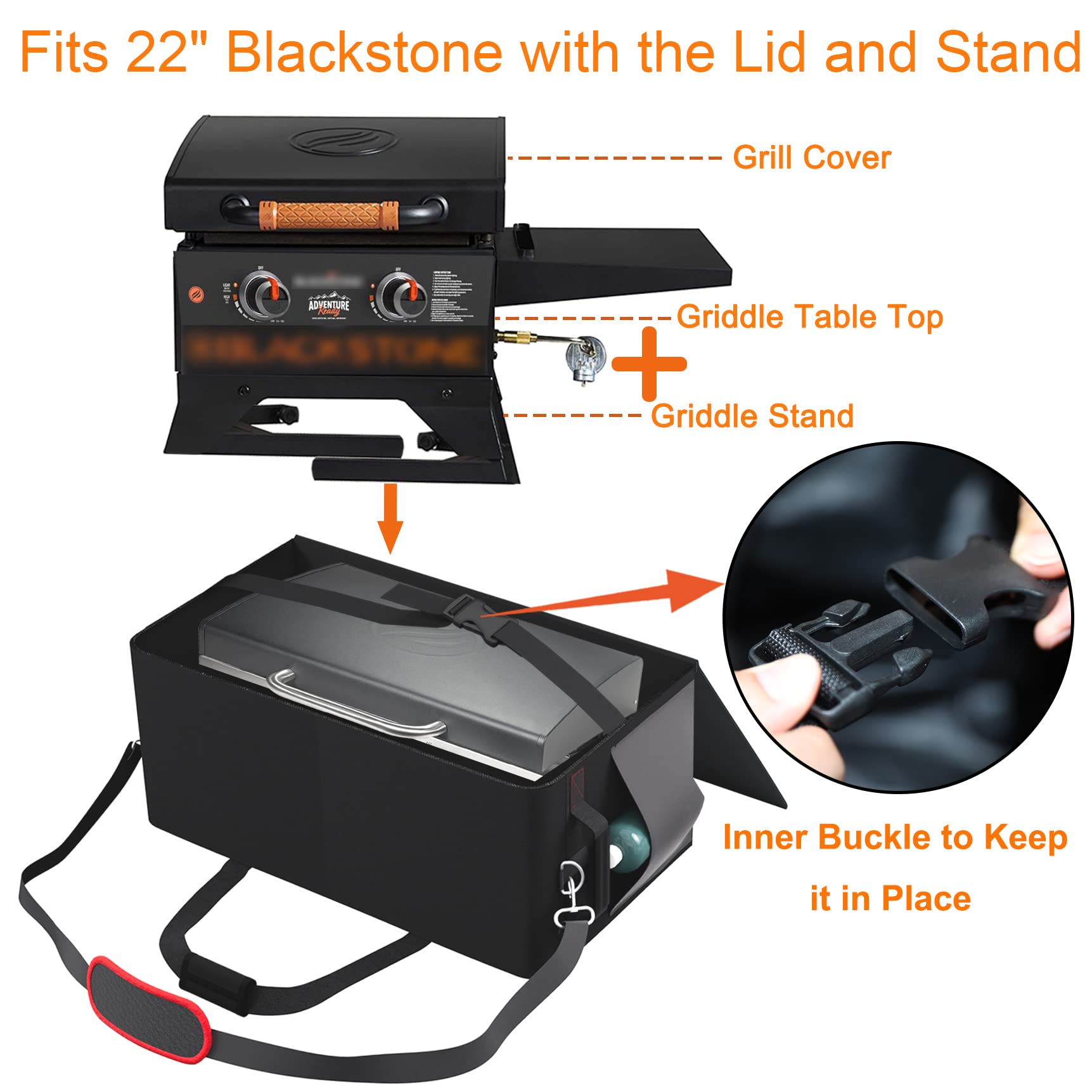 **22 Inch Heavy Duty Water-Resistant Griddle Carry Bag for Blackstone 22