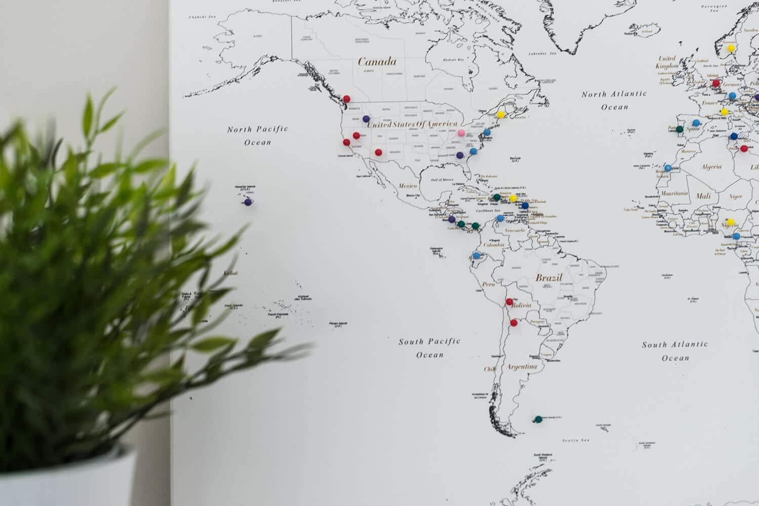 Small World Map with Pins - Push Pin Travel Map for Tracking Adventures - 23.6x15.7 Inch Cork Pinboard - Perfect for Home Office Decor & Travel Enthusiasts - Mark Your Visited Countries & Dream Destinations