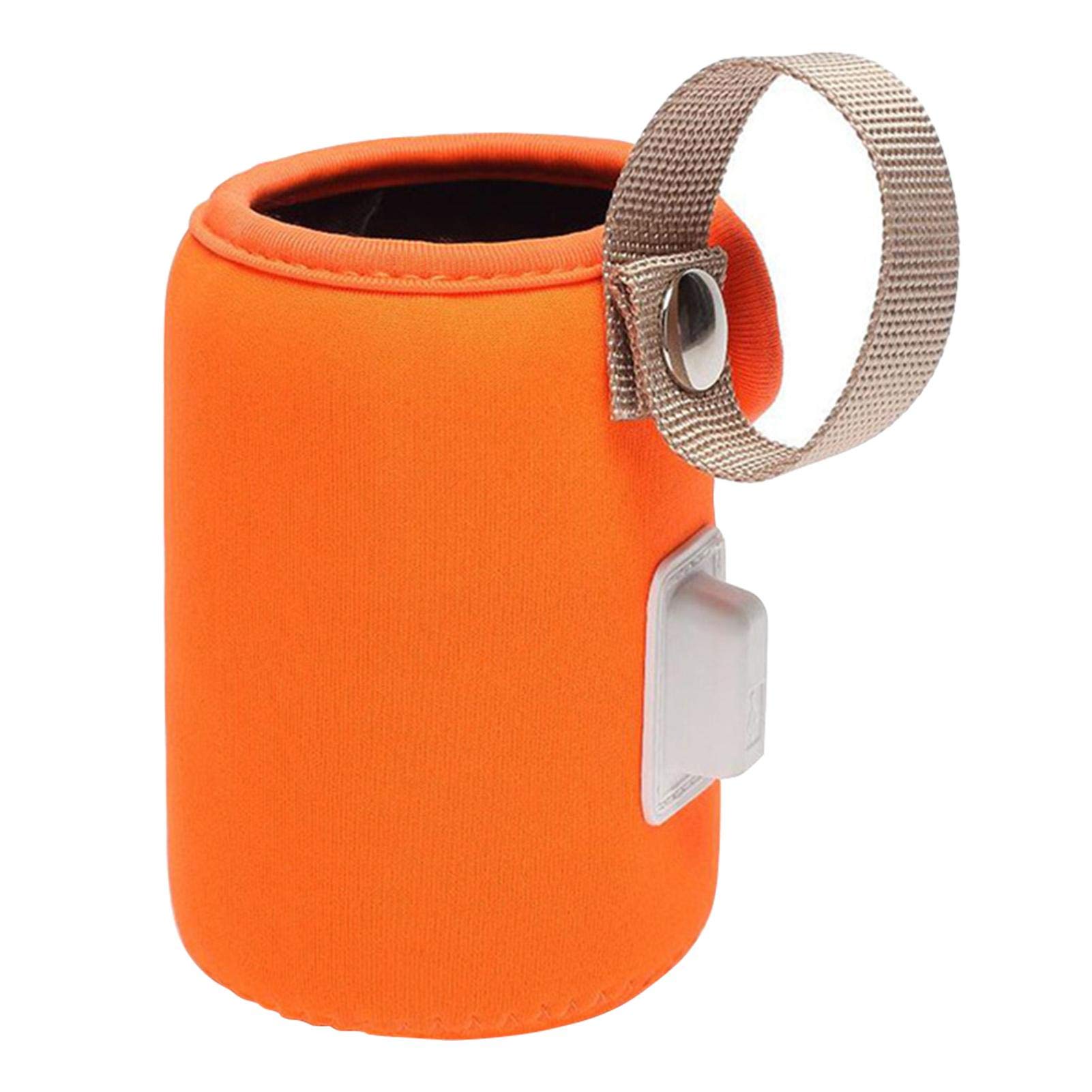 USB Baby Bottle Warmer & Travel Mug Heater - Portable Milk Bottle Warmer with Handle for Coffee, Tea & Beverages (8x8x10cm, Orange) | Perfect for On-the-Go Parents, Office Use & Travel Accessories
