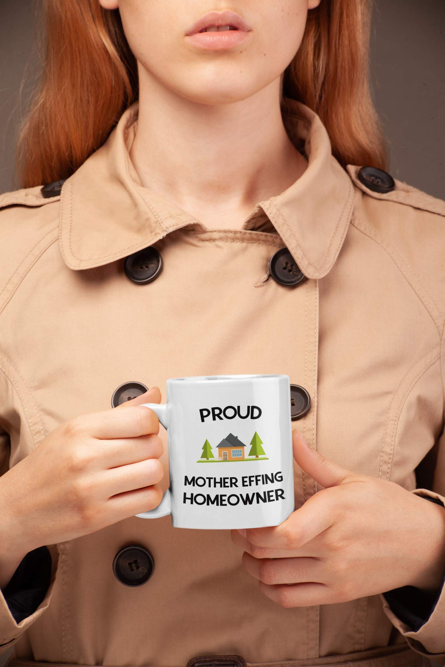 Casitika 11 oz Proud Homeowner Coffee Mug - Funny Housewarming Gift for New Homeowners, First Time Home Buyers - Perfect for Housewarming Parties, Morning Coffee & Office Use