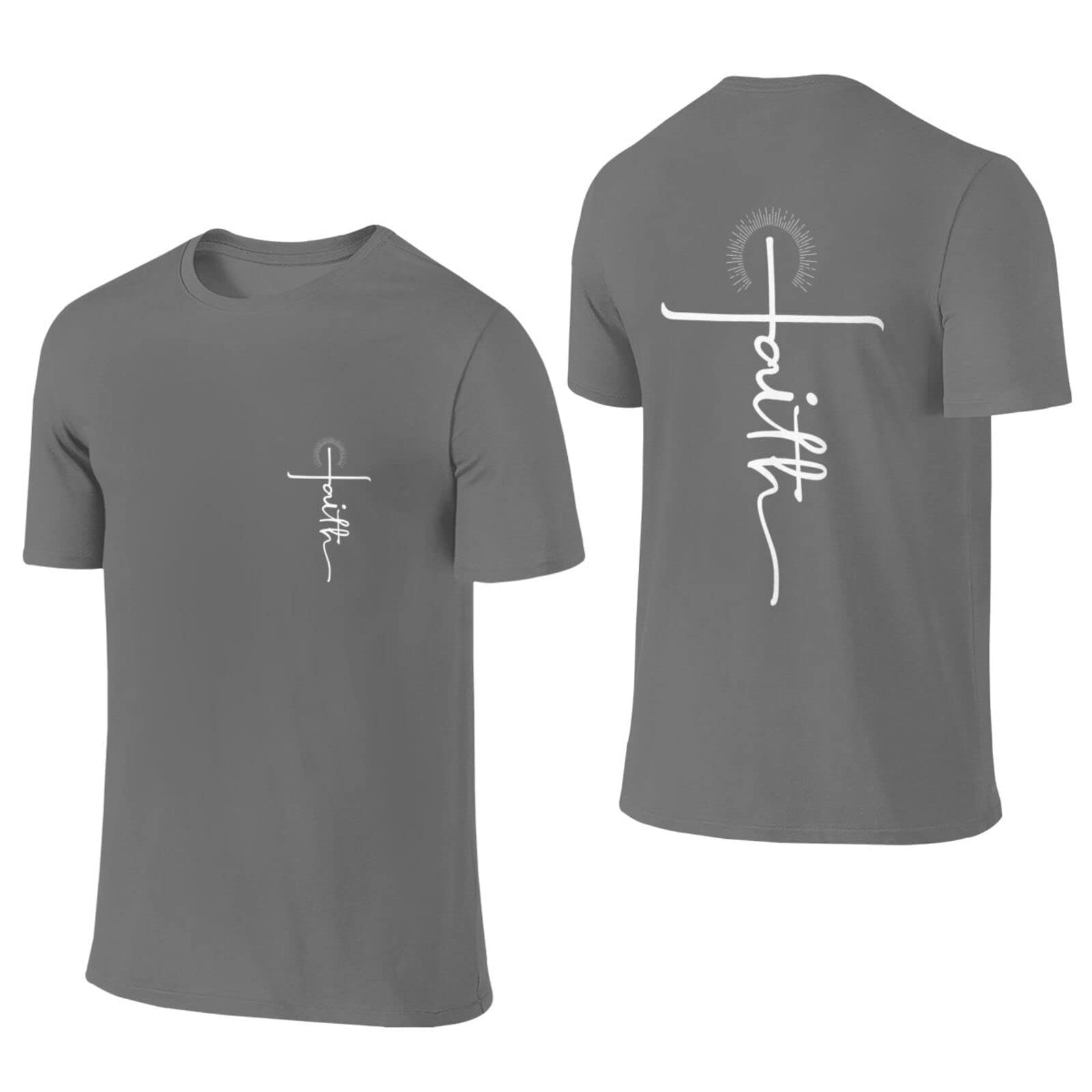 Jesus T-Shirts for Men - Christian Faith Graphic Tees with Cross Design | 100% Cotton Short Sleeve Religious Shirts | Perfect for Church, Bible Study & Daily Wear