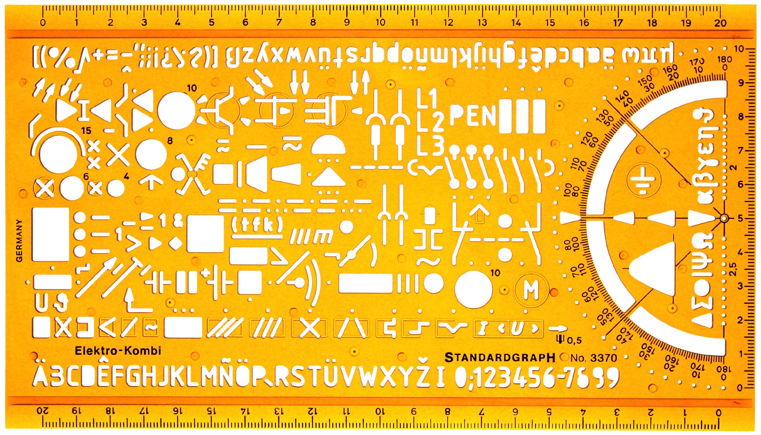 Metric Electrical & Electronic Symbols Stencil Template for Engineering Drafting - Wiring Diagram, Schematic Layout Tool - Perfect for Electricians, Engineers & DIY Home Electrical Projects