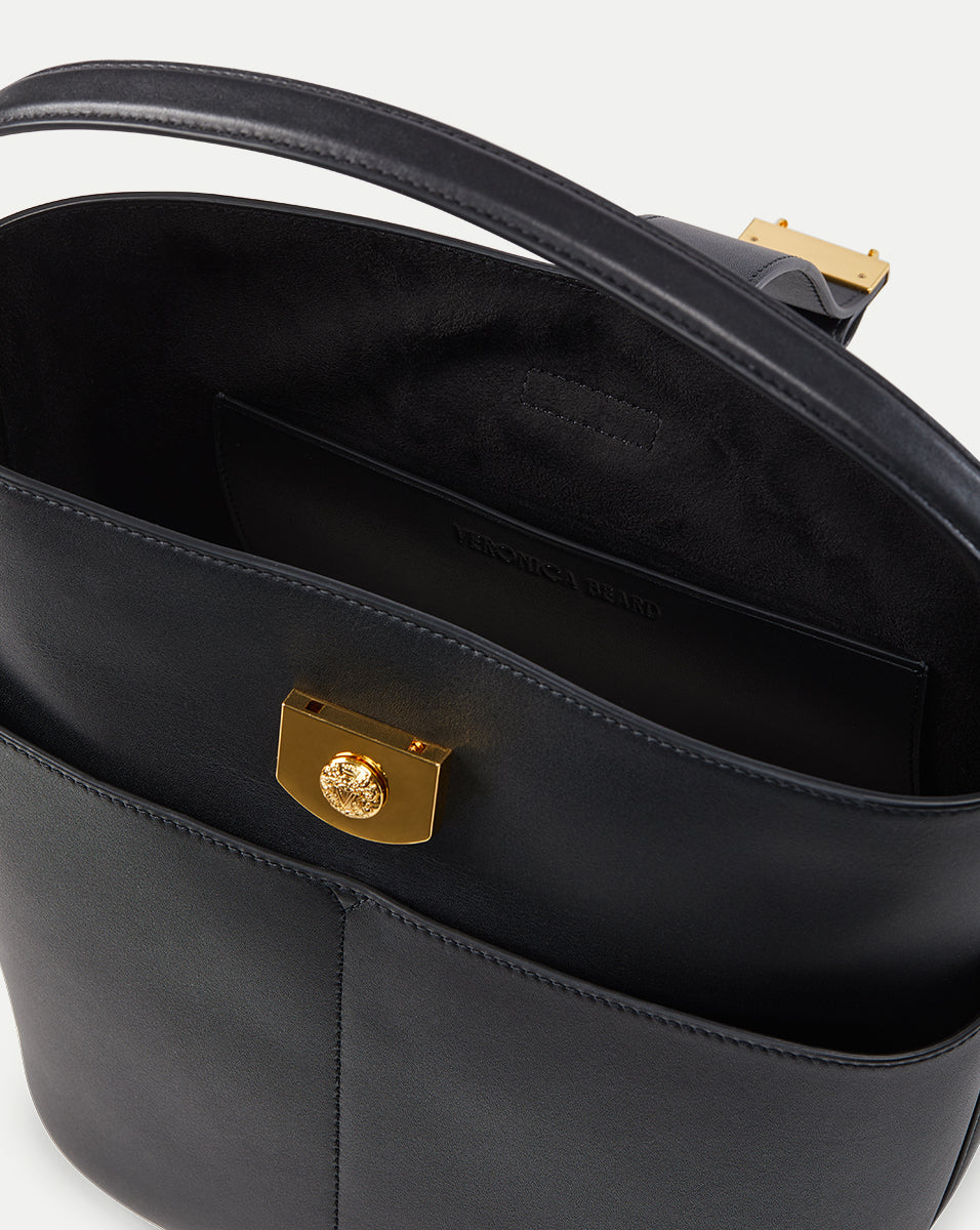 Small Crest Lock Bucket Bag - Stylish Crossbody Purse for Women | Perfect for Daily Use, Travel & Shopping | Fashionable Shoulder Bag with Secure Lock Design