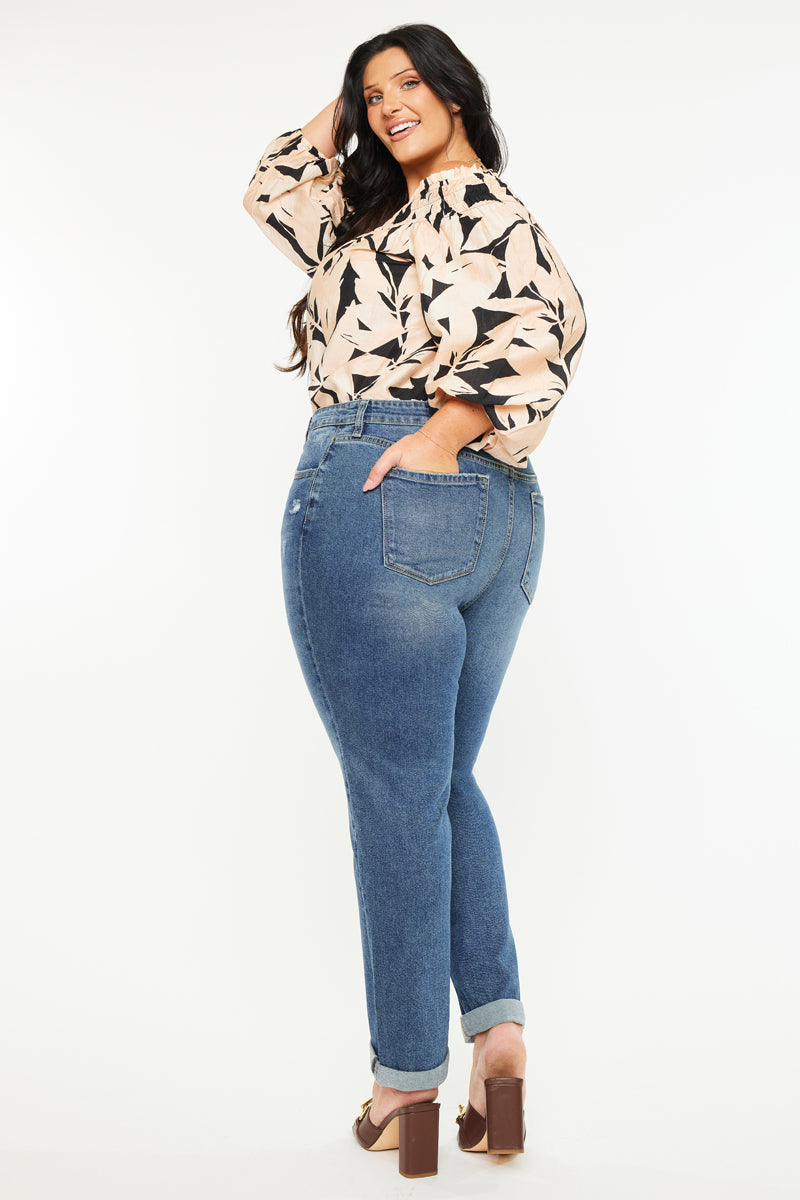 Harper Essentials Mid Rise Slim Straight Jeans for Women - Plus Size Denim Pants, Comfortable & Stylish for Casual Wear, Office, and Everyday Outfits