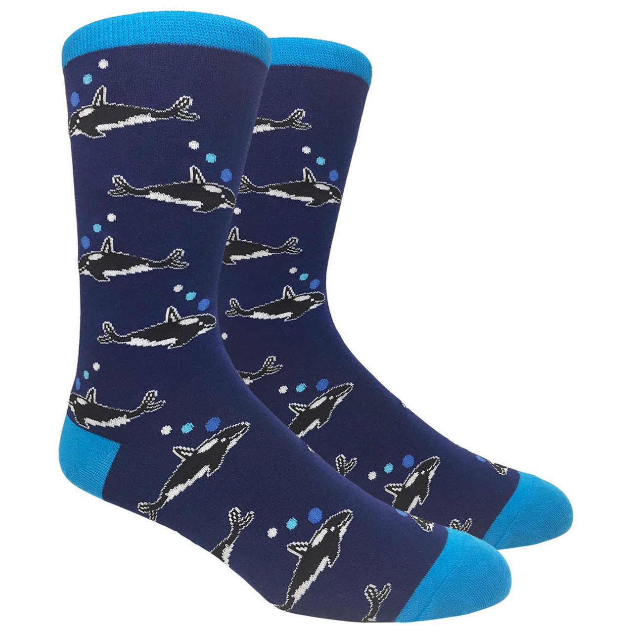 Fun Killer Whale Socks for Men - Novelty Animal Print Crew Socks - Perfect for Gifts, Costumes, and Whale Lovers
