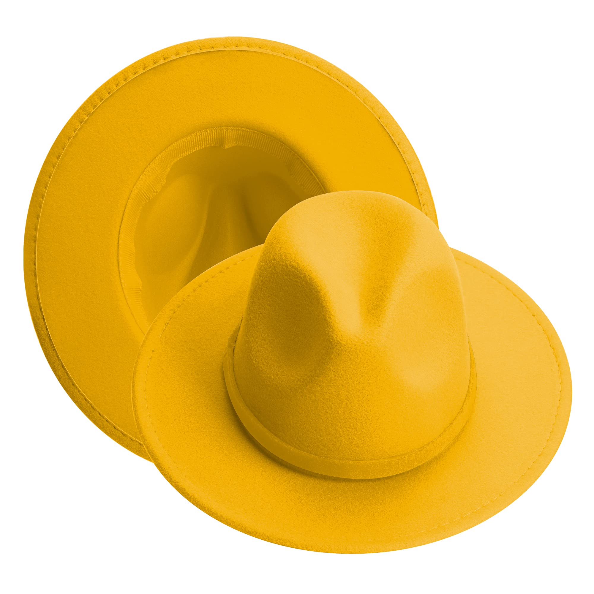 Phadora Wide Brim Fedora Hat for Women & Men - Vintage Rancher Style with Felt Band & Red Bottom - Perfect for Outdoor Activities, Country Music Festivals, and Western Fashion