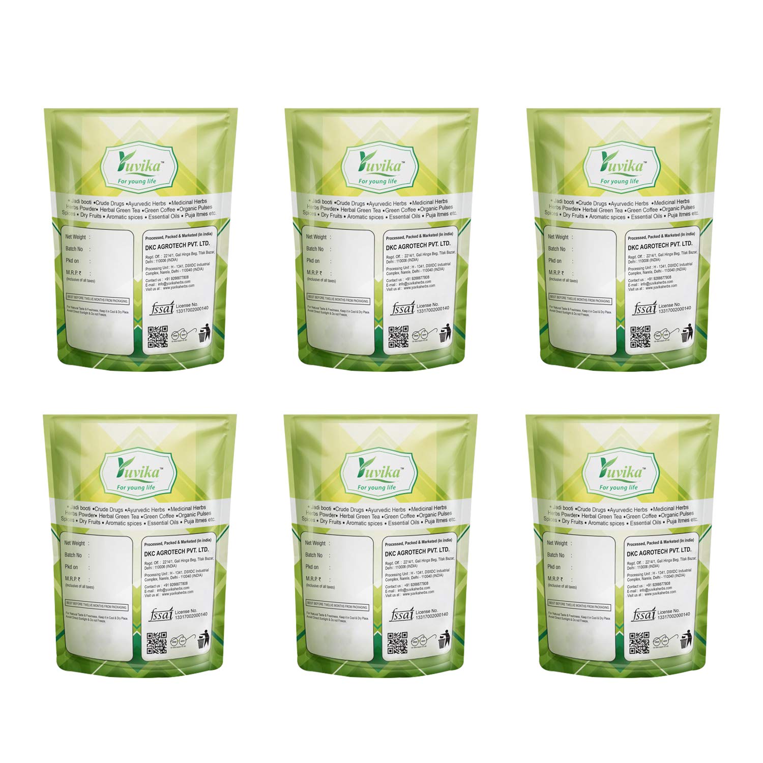YUVIKA Ayurvedic Hair Care Combo Pack - 600g (100g Each) with Amla, Reetha, Shikakai, Jatamansi, Hibiscus & Bhringraj Powders - Natural Hair Growth & Scalp Treatment for Shiny, Strong Hair - Perfect for DIY Hair Masks & Herbal Hair Wash