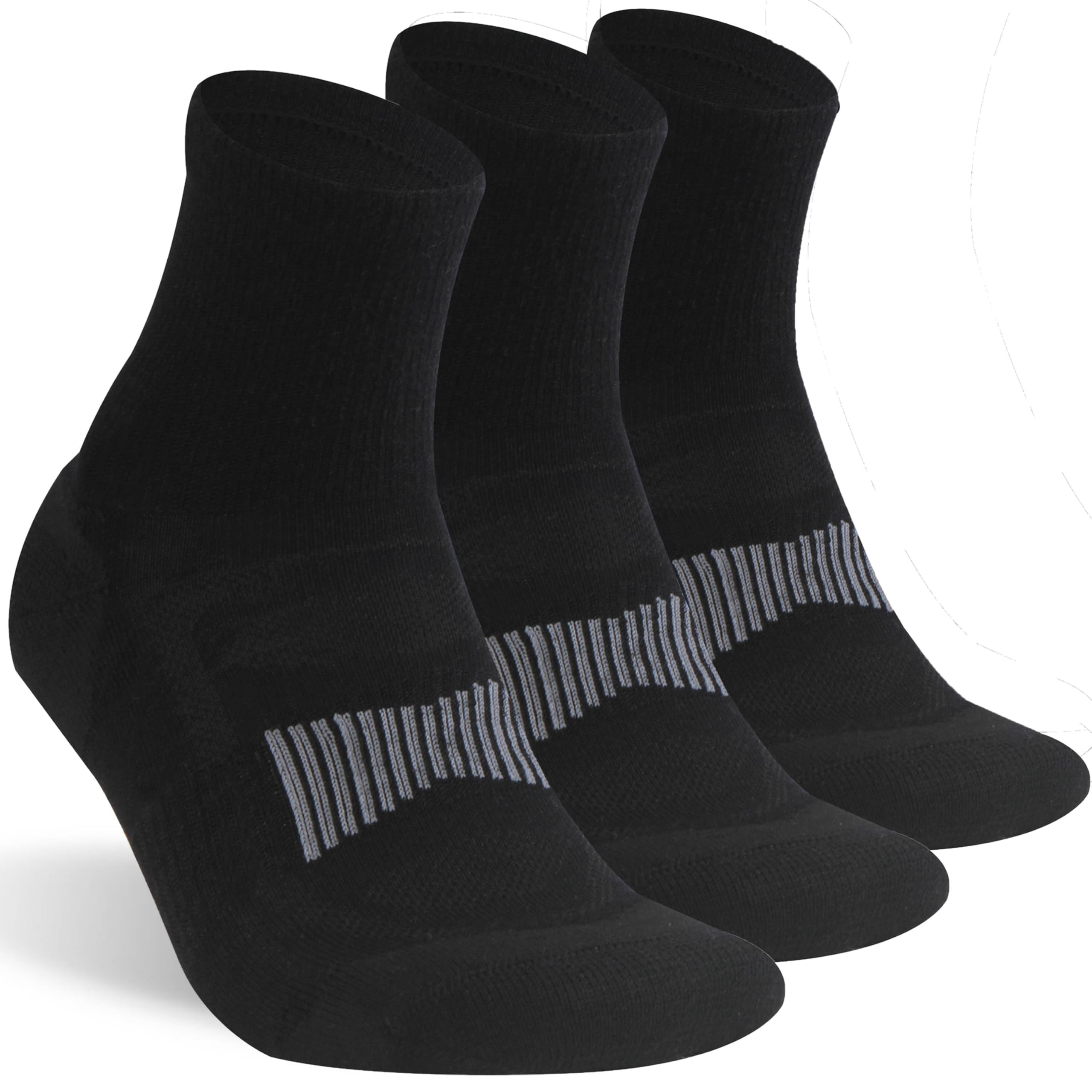 Premium 90% Merino Wool Athletic Socks for Men & Women - 3 Pairs Pack - Moisture Wicking & Odor Resistant Hiking, Running & Outdoor Sports Socks