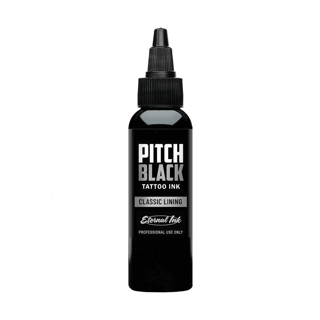 Pitch Black Classic Lining Eternal Ink Tattoo Ink - Professional Grade, Vegan & Long-Lasting for Tattoo Artists & Enthusiasts | Perfect for Sleeves, Cover-Ups & Fine Line Work