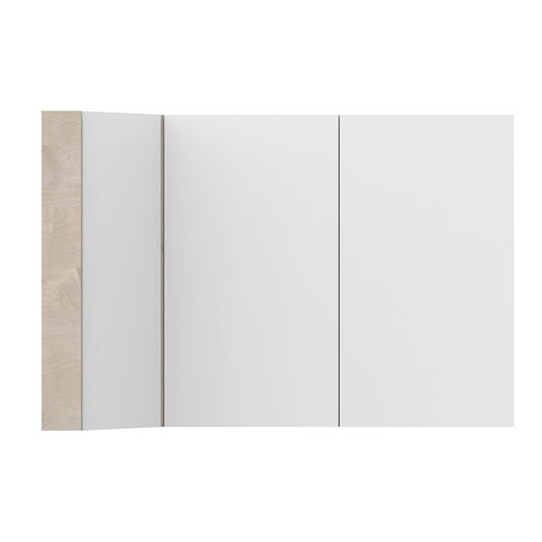 ADP Glacier Lite Offset Corner Mirror Shaving Cabinet - Waterproof Bathroom Storage with LED Lighting for Modern Home & Spa Experience