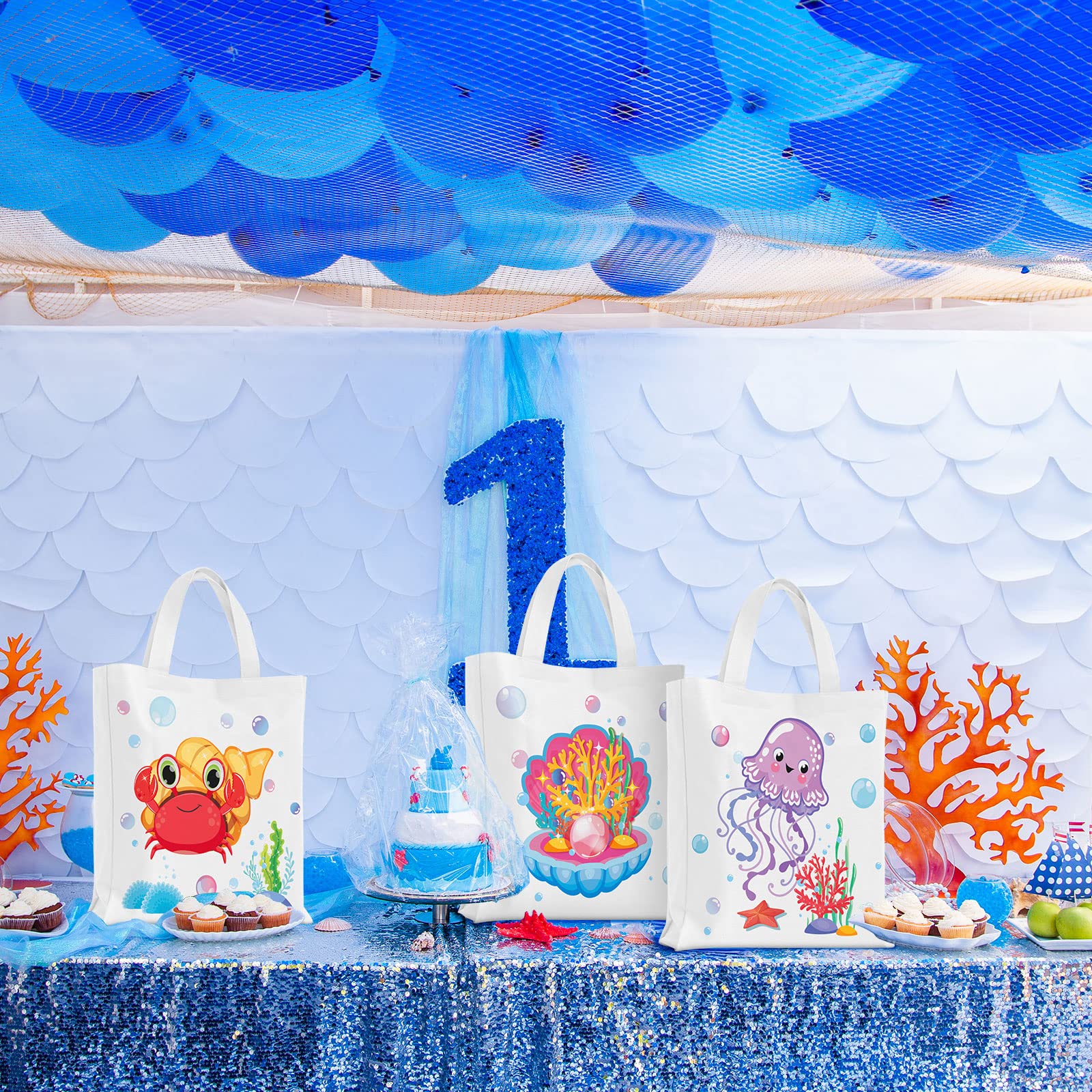24-Piece Sea Animals Party Favor Bags - Under the Ocean Themed Goodie Bags with Cute Marine Creatures - Perfect for Baby Showers, Birthday Parties & Underwater Decorations - Great for Kids' Events, Classroom Rewards & Ocean-Themed Celebrations
