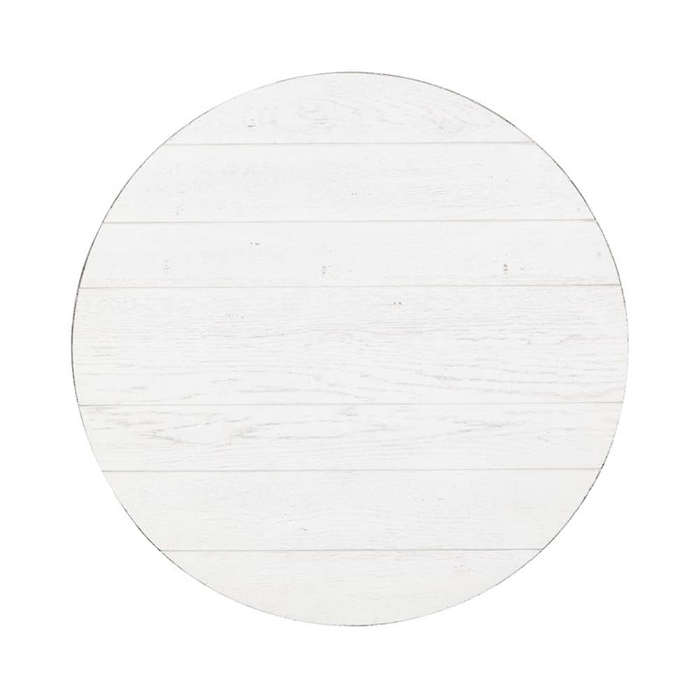 BOWERY HILL Modern White Round Cocktail Table with Splay Legs - Perfect for Living Room, Lounge & Home Decor