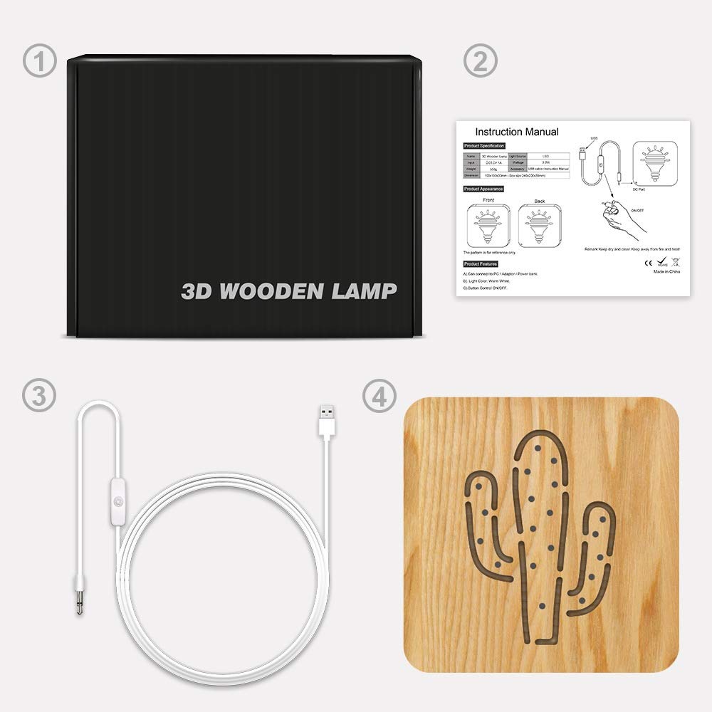 3D Wooden Poodle LED Night Light - Cute Kids Room Decor, Creative Table Lamp for Bedroom, Nursery & Living Room - Perfect Gift for Dog Lovers & Children (Home Decor, Birthday Present)