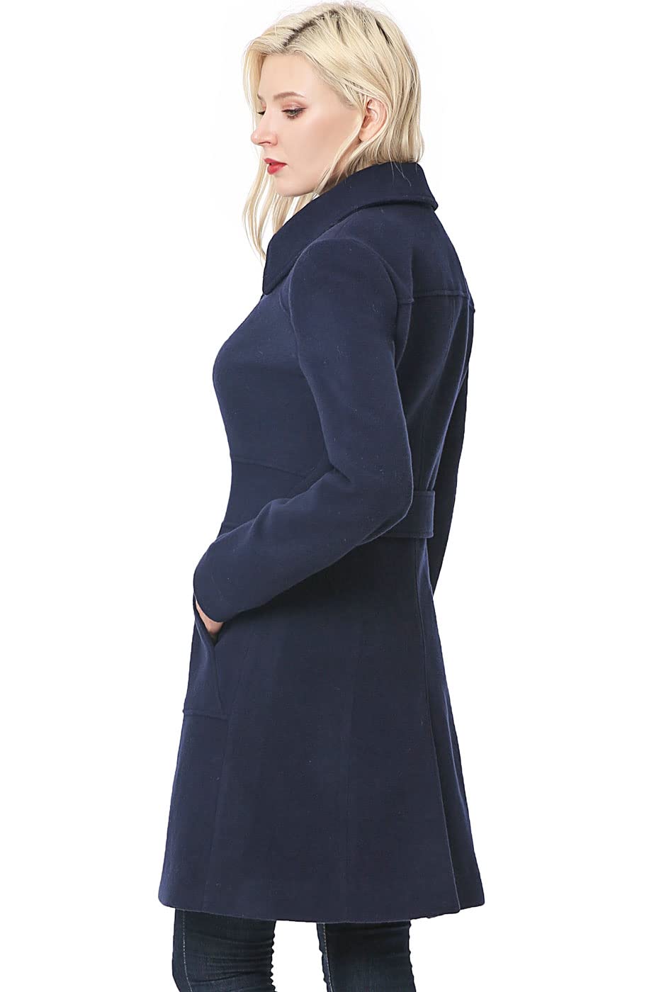BGSD Women's Anna Wool Blend Walking Coat - Warm Winter Trench Coat with Belt, Plus Size & Petite Options Available | Perfect for Outdoor Activities, Commuting, and Casual Wear