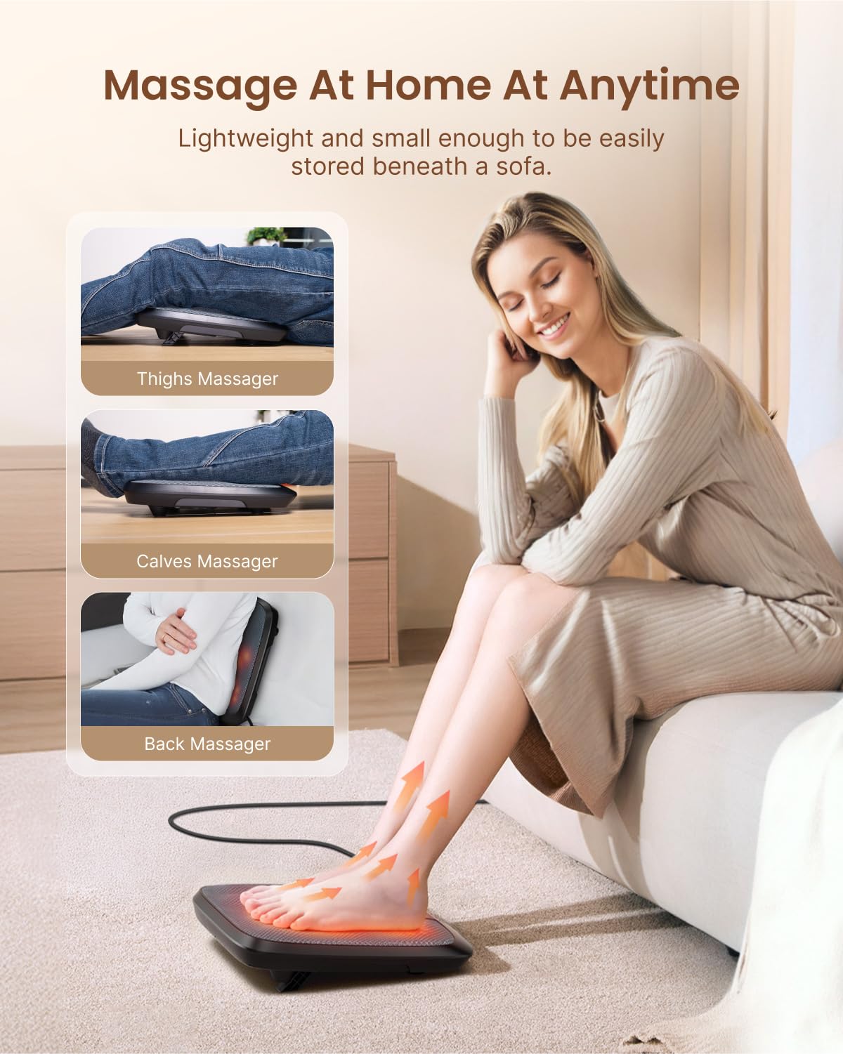 RENPHO FSA Eligible Shiatsu Heated Foot Massager with Heat - Plantar Fasciitis Relief, Gifts for Women, Men & Seniors - Perfect for Home Relaxation, Office Stress Relief & Post-Workout Recovery