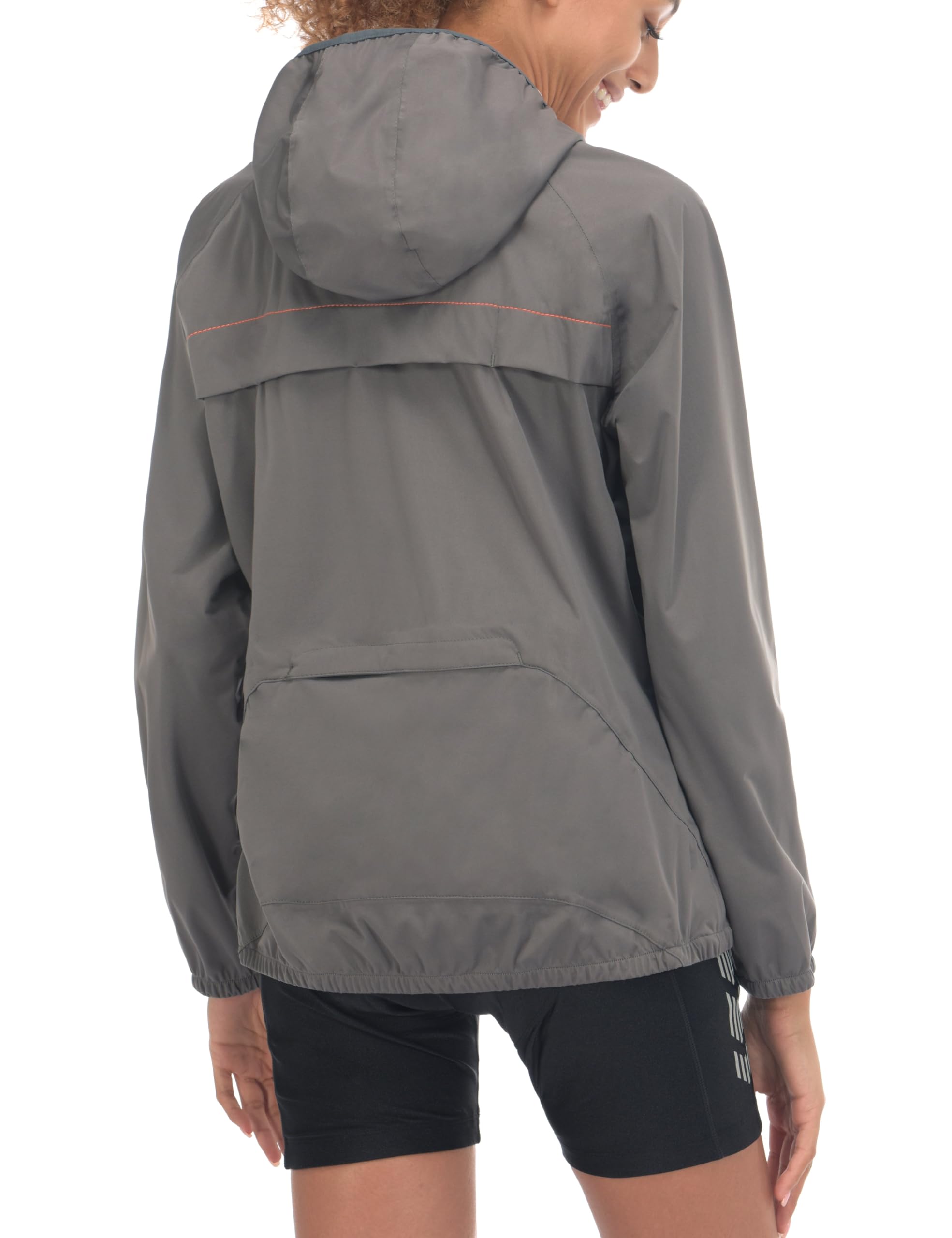 Little Donkey Andy Women's Lightweight Waterproof Cycling Jacket with Hood - Windproof, Stretchable & Packable Raincoat for Outdoor Running, Hiking & Commuting