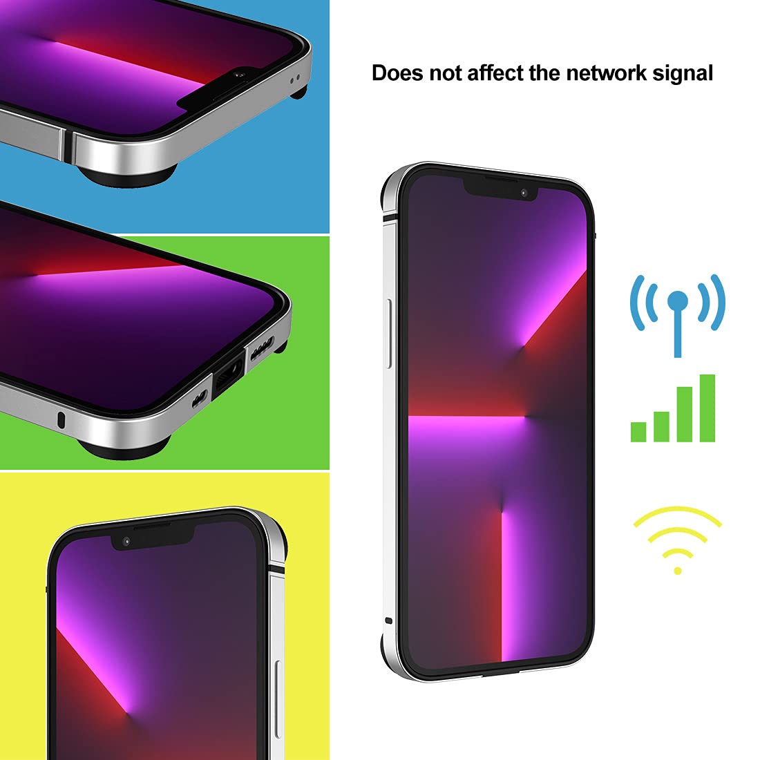 Slim Thin iPhone 13 Mini Case 5.4 Inch - Metal Bumper with Soft TPU Inner Shell | No Signal Interference | Wireless Charging Compatible | Silver | Perfect for Everyday Use, Office & Travel Protection