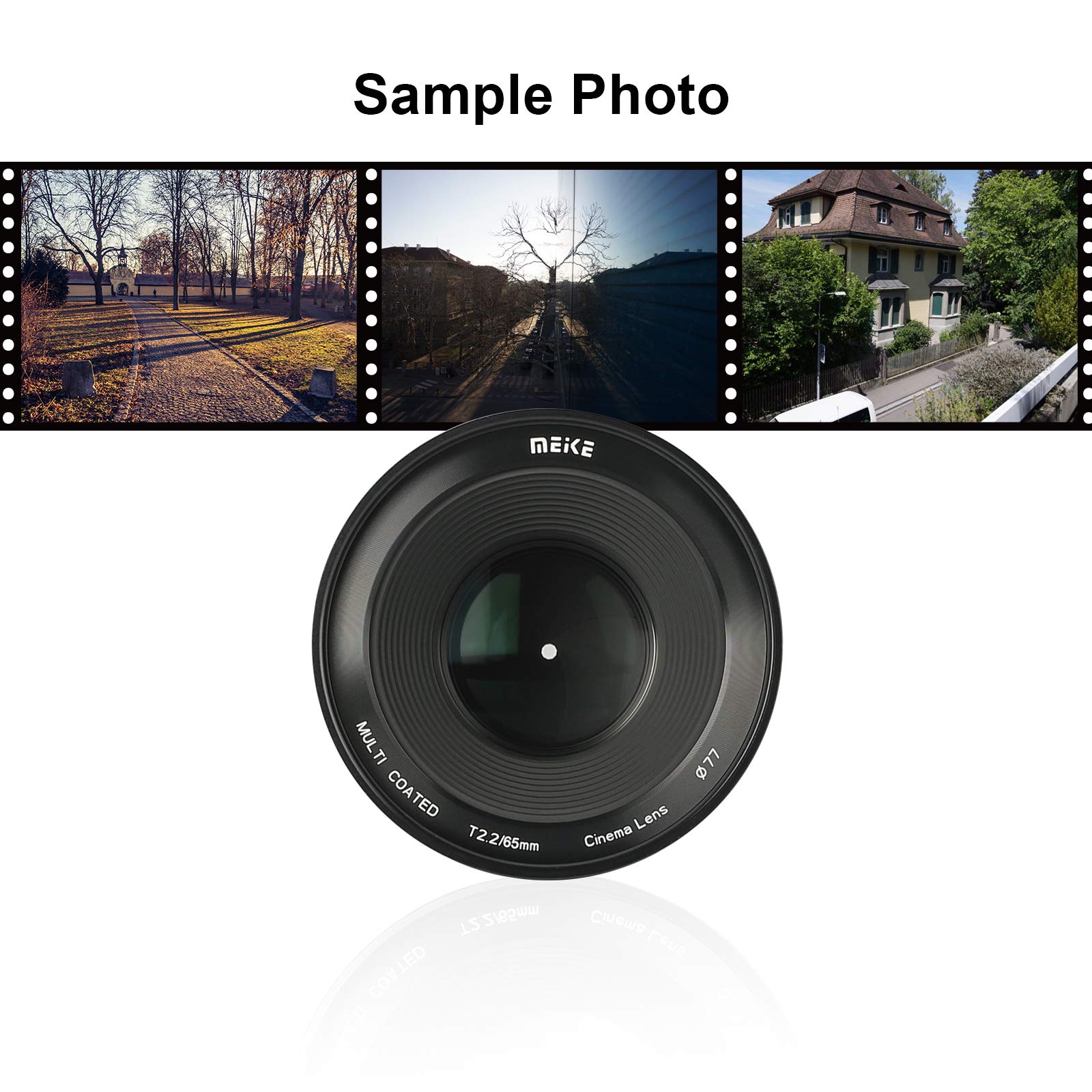 MEKE 65mm T2.2 Large Aperture Manual Focus Cine Lens - Low Distortion 4K Compatible with Sony E Mount (FS5, FS7, FX30) for APS-C & Super 35mm Cameras - Perfect for Filmmaking, Vlogging & Professional Videography