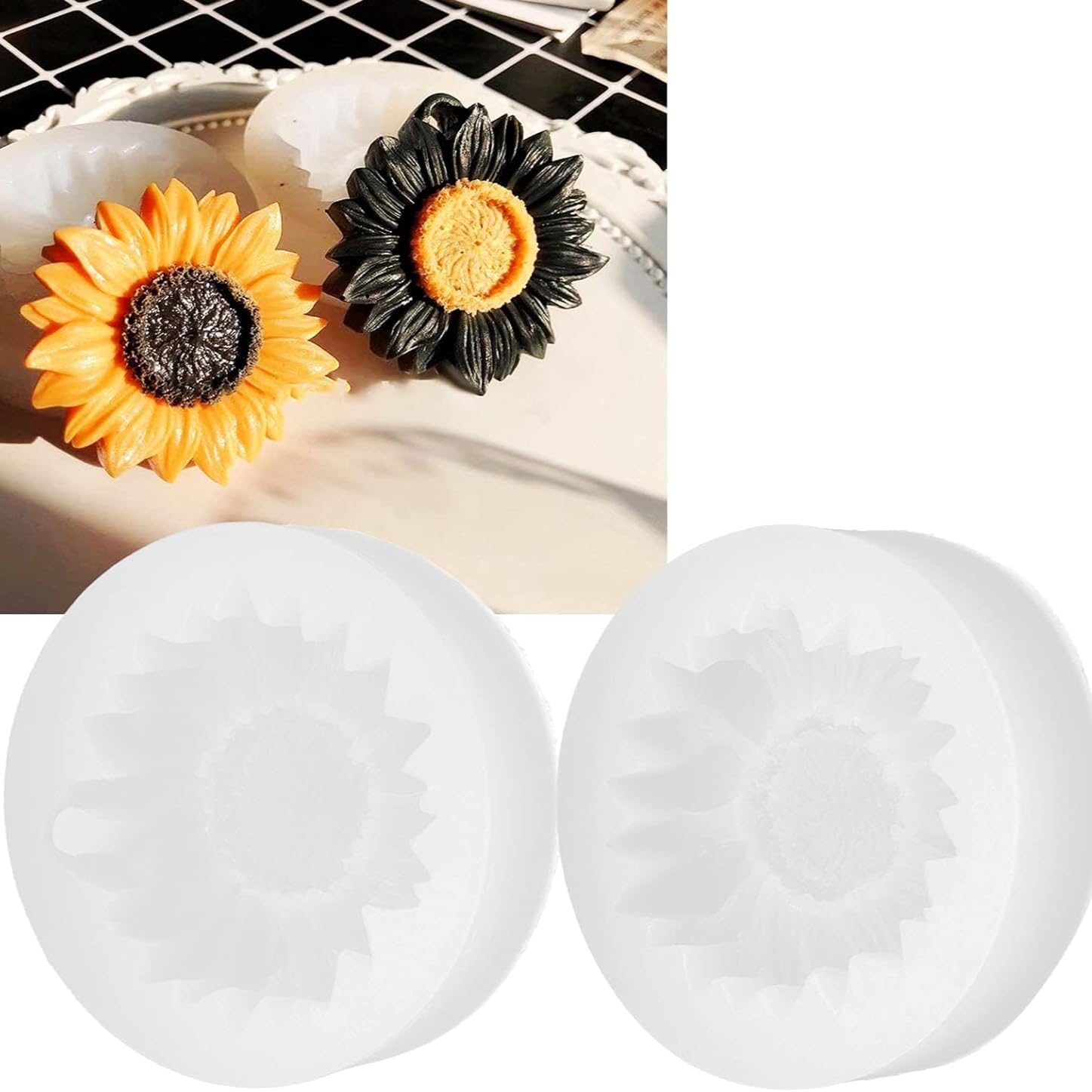Premium Single Cavity Sunflower Fondant Mold - Large Chrysanthemum & Daisy Flower Silicone Mould for Cake Decorating, Chocolate, Candy, Soap, Resin Crafts | Perfect for Wedding Cakes, Birthday Parties & DIY Home Decor Projects