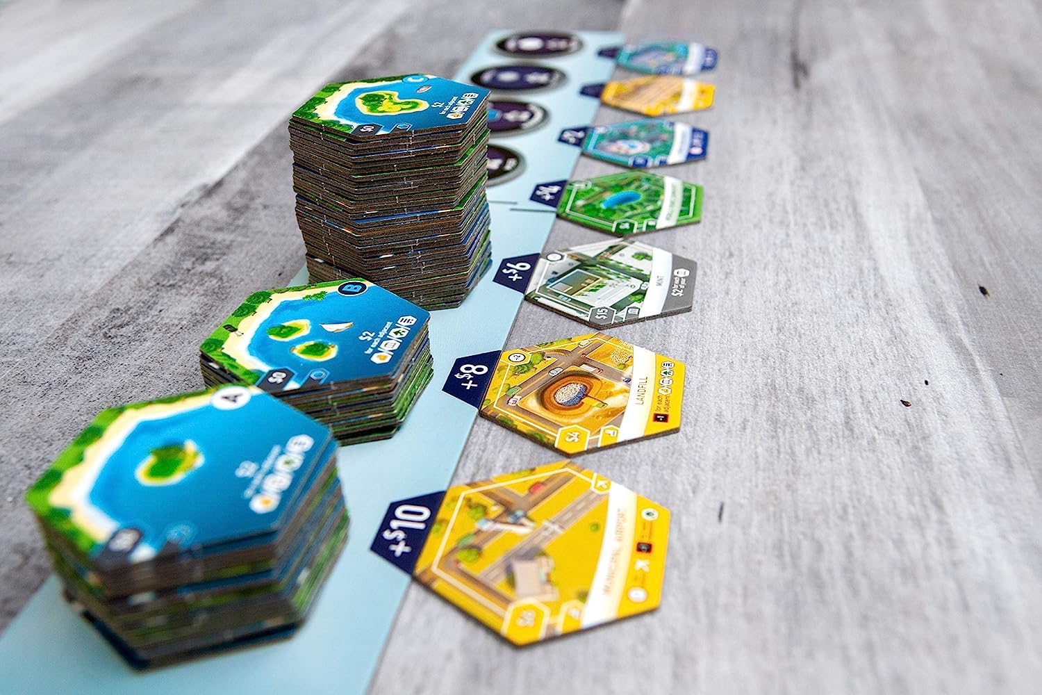 Suburbia - Thematic City Building Strategy Board Game | Tile Placement Game for Adults | Perfect for Family Game Nights & Strategy Enthusiasts