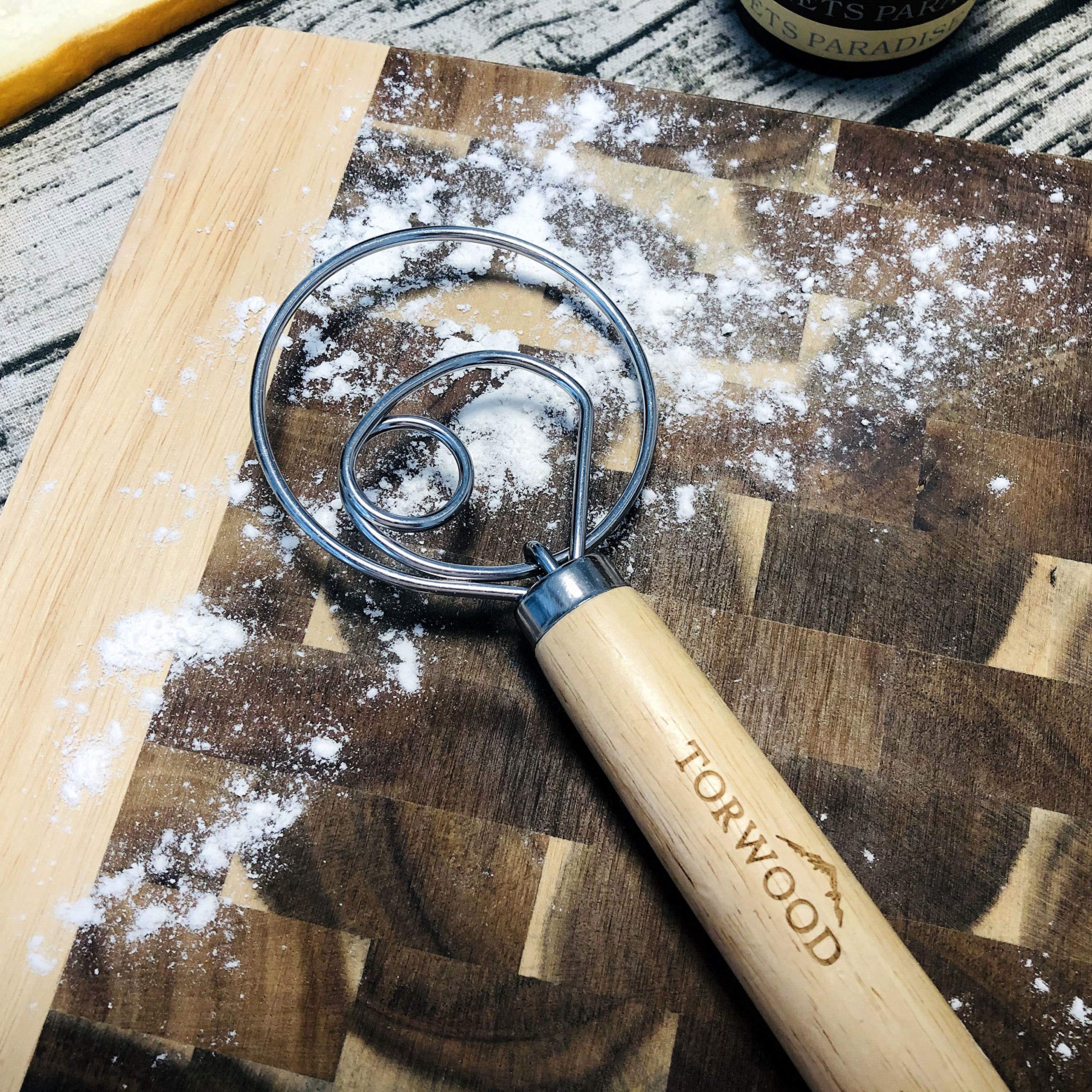 Premium Stainless Steel Danish Dough Whisk - 13.5