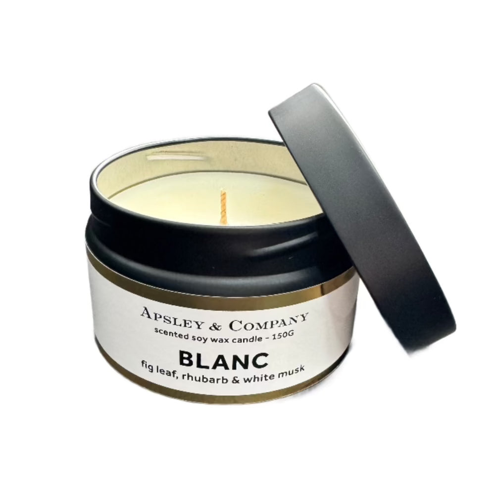 Luxury Glimpse Blanc Scented Travel Candle 150g - Premium Soy Wax Candle by Apsley & Co - Perfect for Home, Spa, Hotel & Romantic Gifts