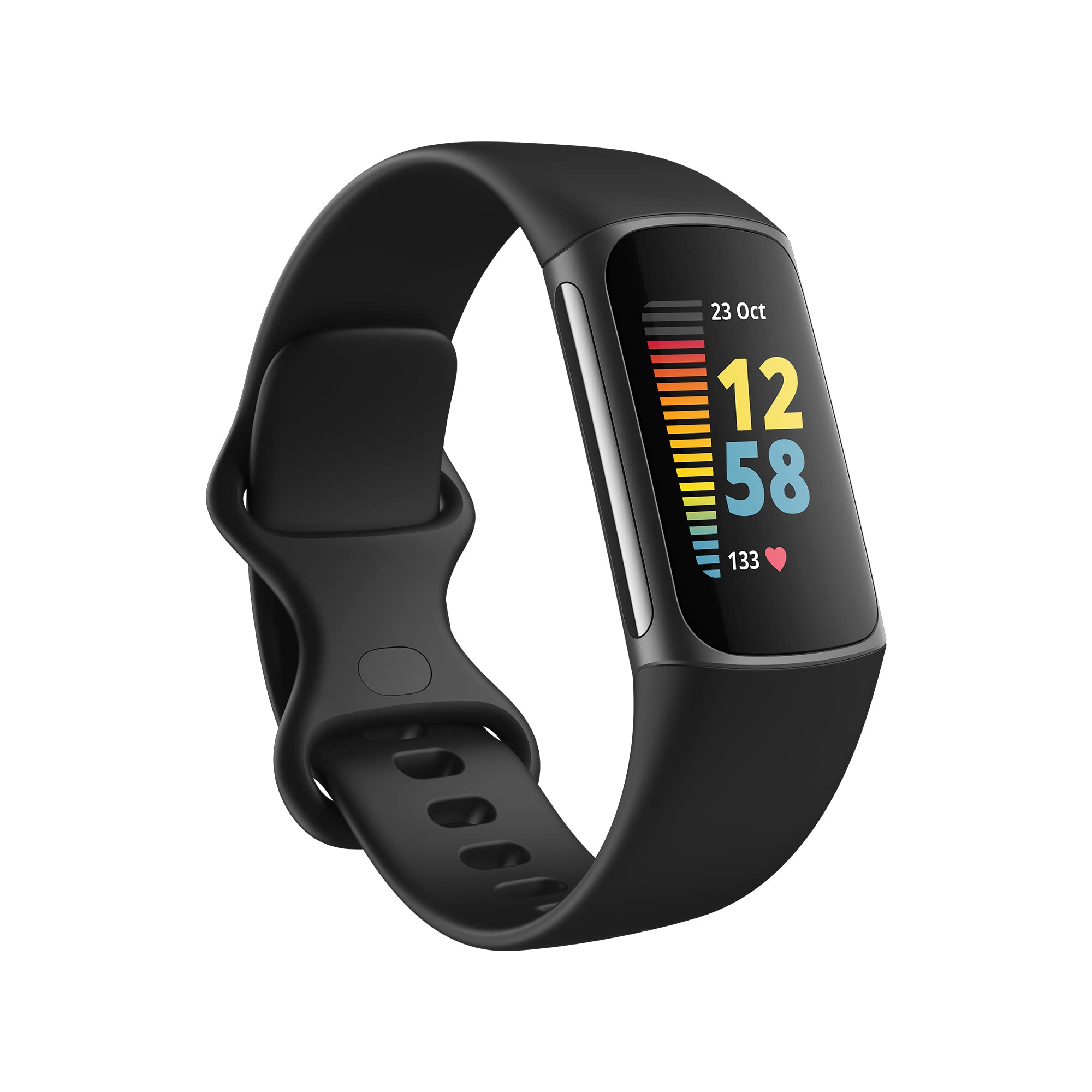Fitbit Charge 5 Fitness Tracker with Built-in GPS, Heart Rate Monitor, Sleep Tracking & Stress Management - Black/Graphite (Includes S & L Bands) | Perfect for Running, Workouts & Daily Health Monitoring
