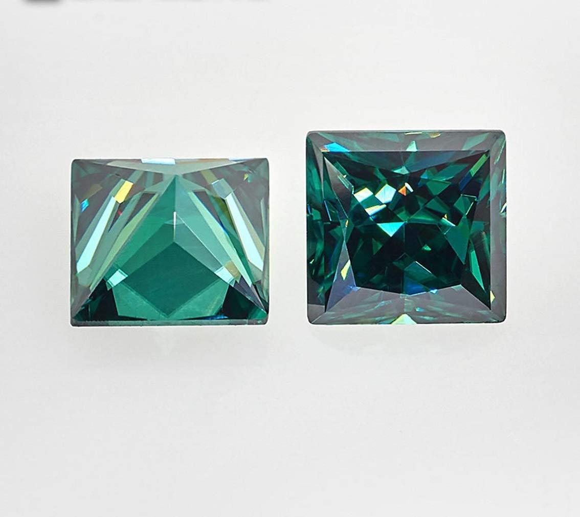 15.0CT Loose Green Moissanite Stone - VVS1 Clarity Princess Cut Brilliant Gemstone for Vintage Rings, Jewelry, Pendants, Earrings & Necklaces | Perfect for Engagement Rings, Wedding Bands & Luxury Watches
