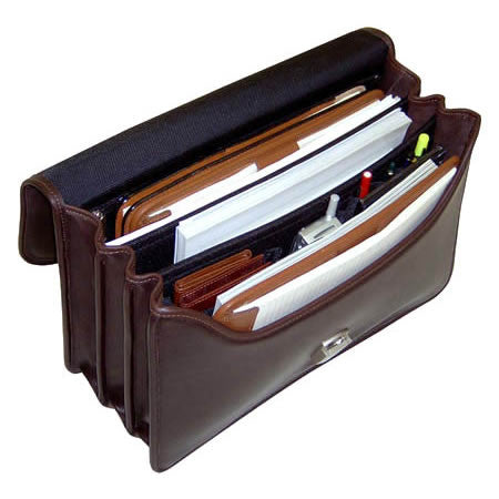 Premium Platinum Edition Classic Leather Briefcase for Business Professionals - Stylish & Durable Office Work Bag for Men & Women - Perfect for Business Meetings, Office Commute & Travel #8417