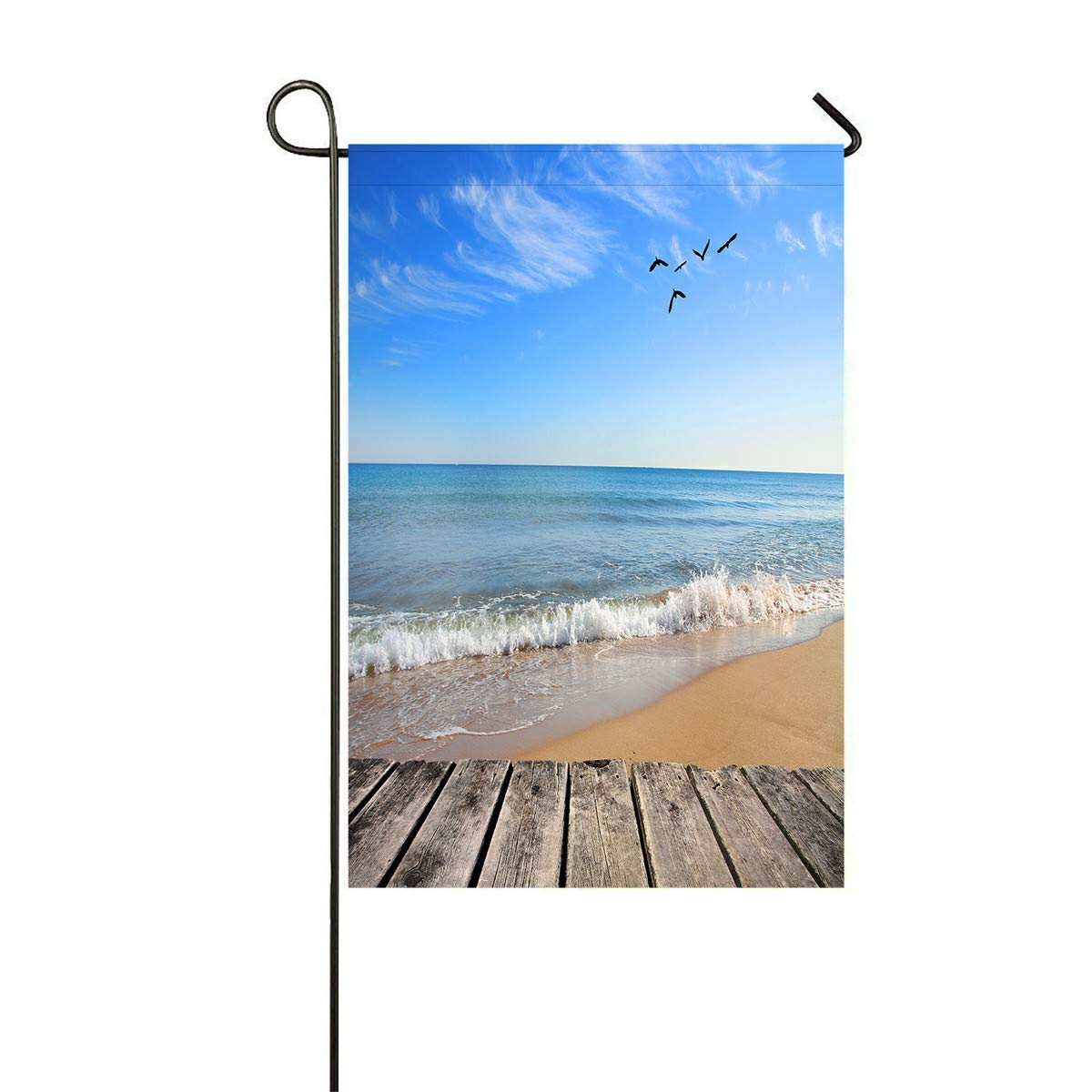 ECZJNT Tropical Sea Brown Seagulls Garden Flag 12x18 Inch - Outdoor Decorative Flag for Home, Party & Yard Decor - Perfect for Beach Themed Parties, Coastal Home Decor & Summer Garden Display