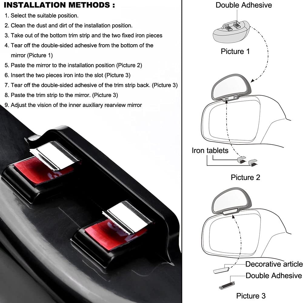 360 Degree Adjustable Wide Angle Car Side Mirrors - Blind Spot Elimination & Parking Assistance - Universal Fit for Cars, Trucks, SUVs - Perfect for Highway Driving and Tight Parking Spaces