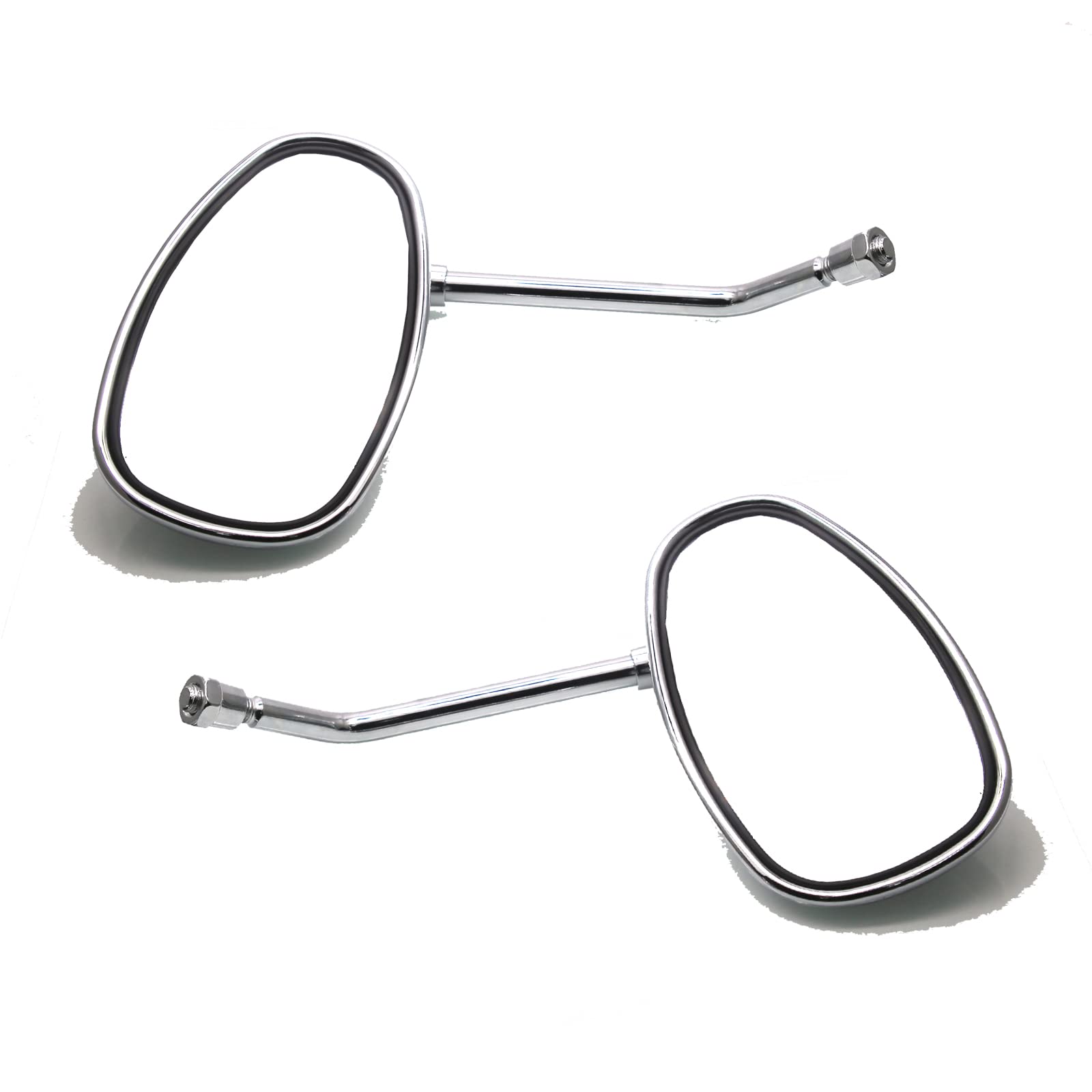 MZS Chrome Adjustable Cruiser Motorcycle Mirrors - Universal Fit for Kawasaki Vulcan 500-2000, Suzuki Boulevard & Intruder - Durable Touring Side Mirrors for Enhanced Rear View Safety | Perfect for Highway Cruising & Long-Distance Rides
