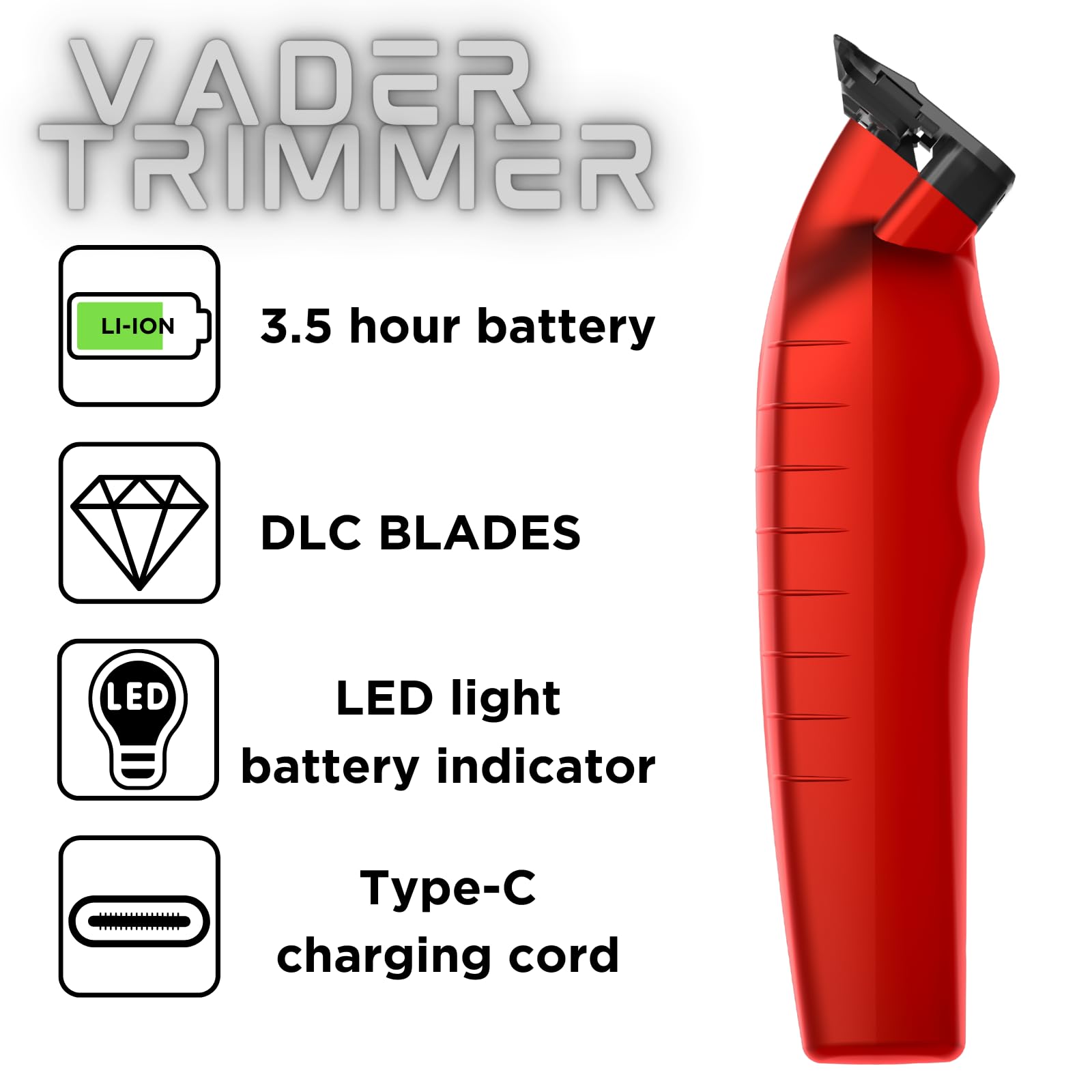 Supreme Trimmer Vader ST3778 Professional Cordless Hair Clipper - DLC T Blade Beard Trimmer for Men with 210 Min Runtime | Barber Liner & Grooming Kit | Perfect for Home Haircuts & Beard Styling
