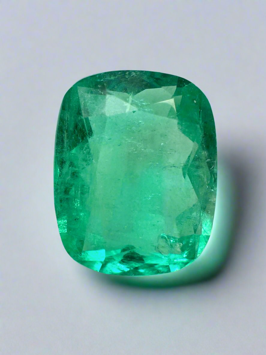 2.91 Carat Natural Colombian Emerald - 10.4x8.3mm Medium Green Loose Gemstone, Elongated Cushion Cut for Jewelry Making, Engagement Rings & Fine Collections