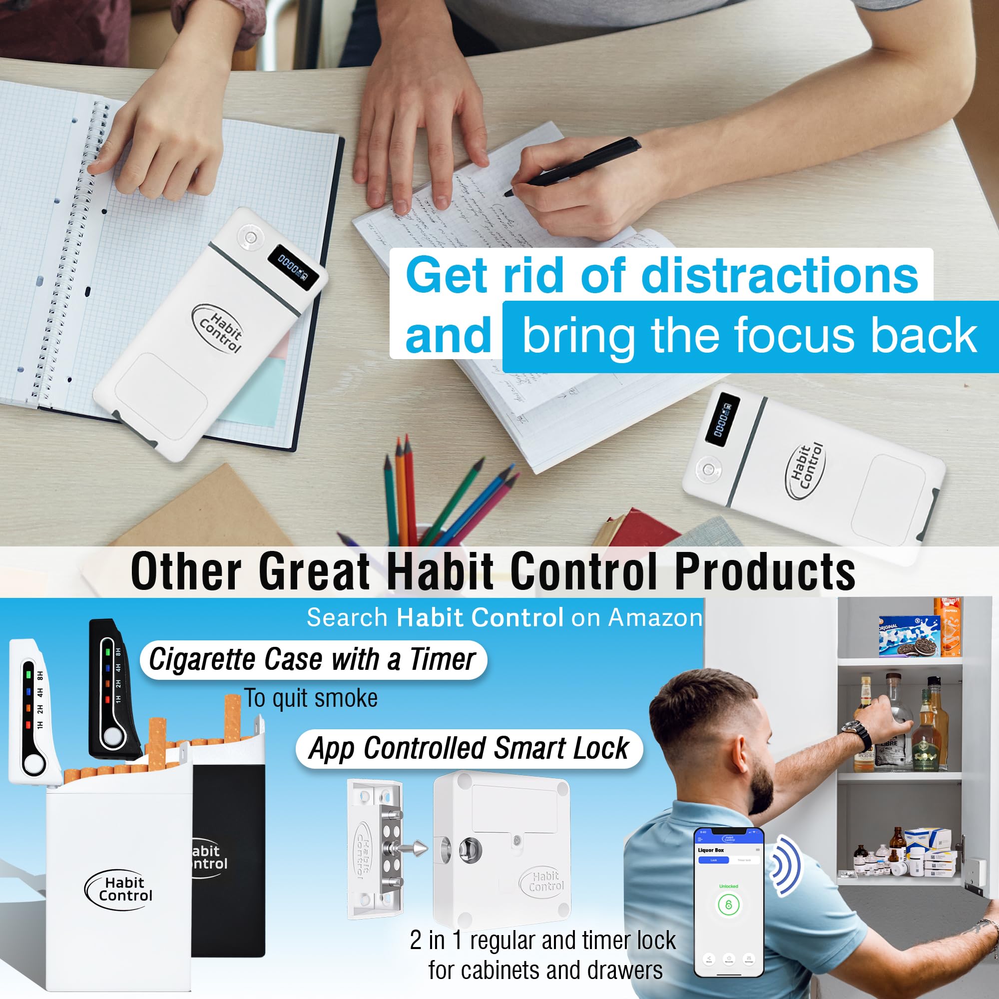 Portable Timer Lock Box for iPhone & Android Phones - Cell Phone Jail with Countdown Timer to Reduce Screen Time & Improve Focus - Perfect for Study, Work, Meditation & Digital Detox