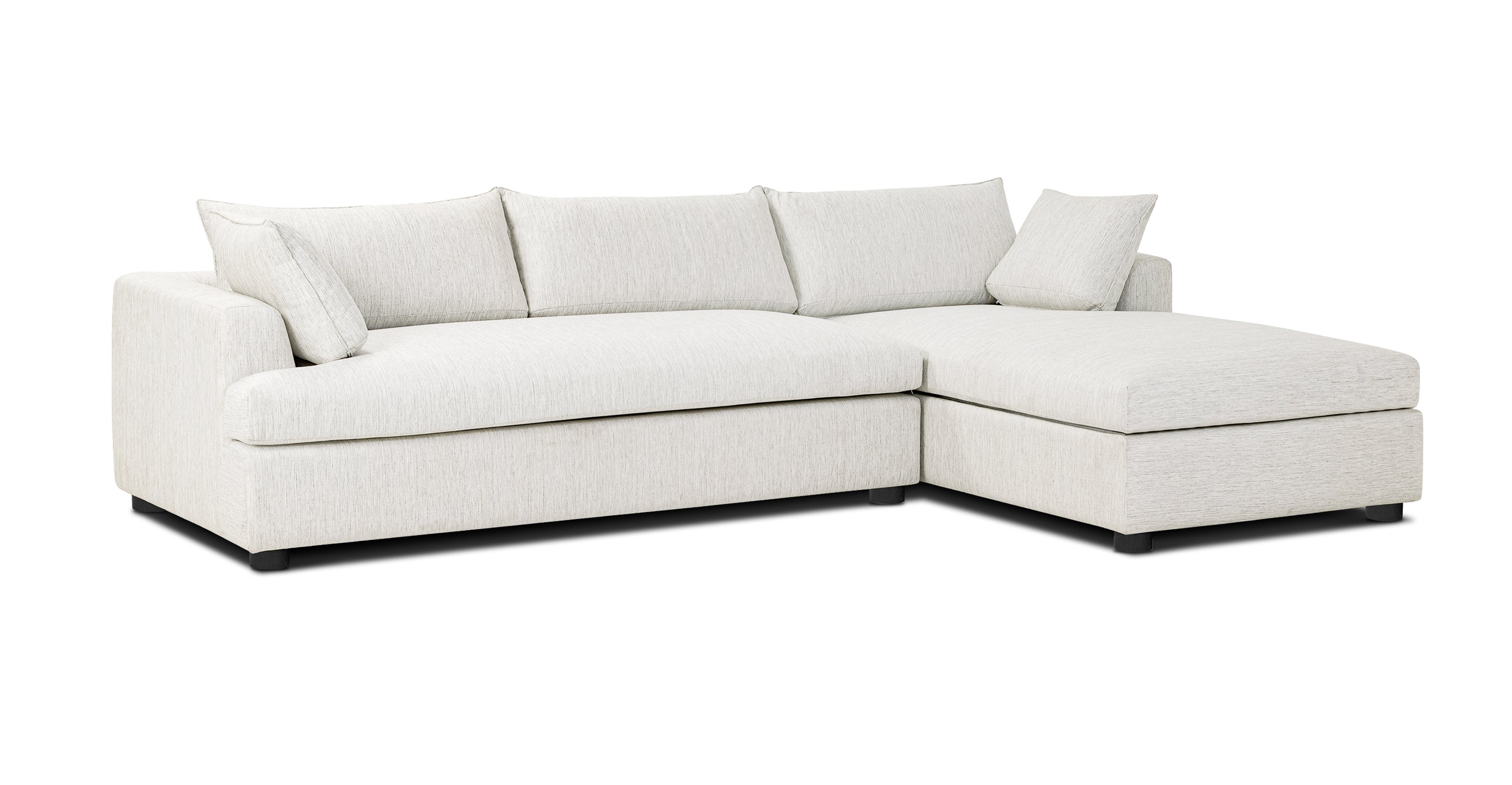 Milo Right Facing Sleeper Sectional Sofa with Chaise - Modern L-Shaped Couch for Small Spaces - Perfect for Living Room, Apartment, and Home Theater Comfort