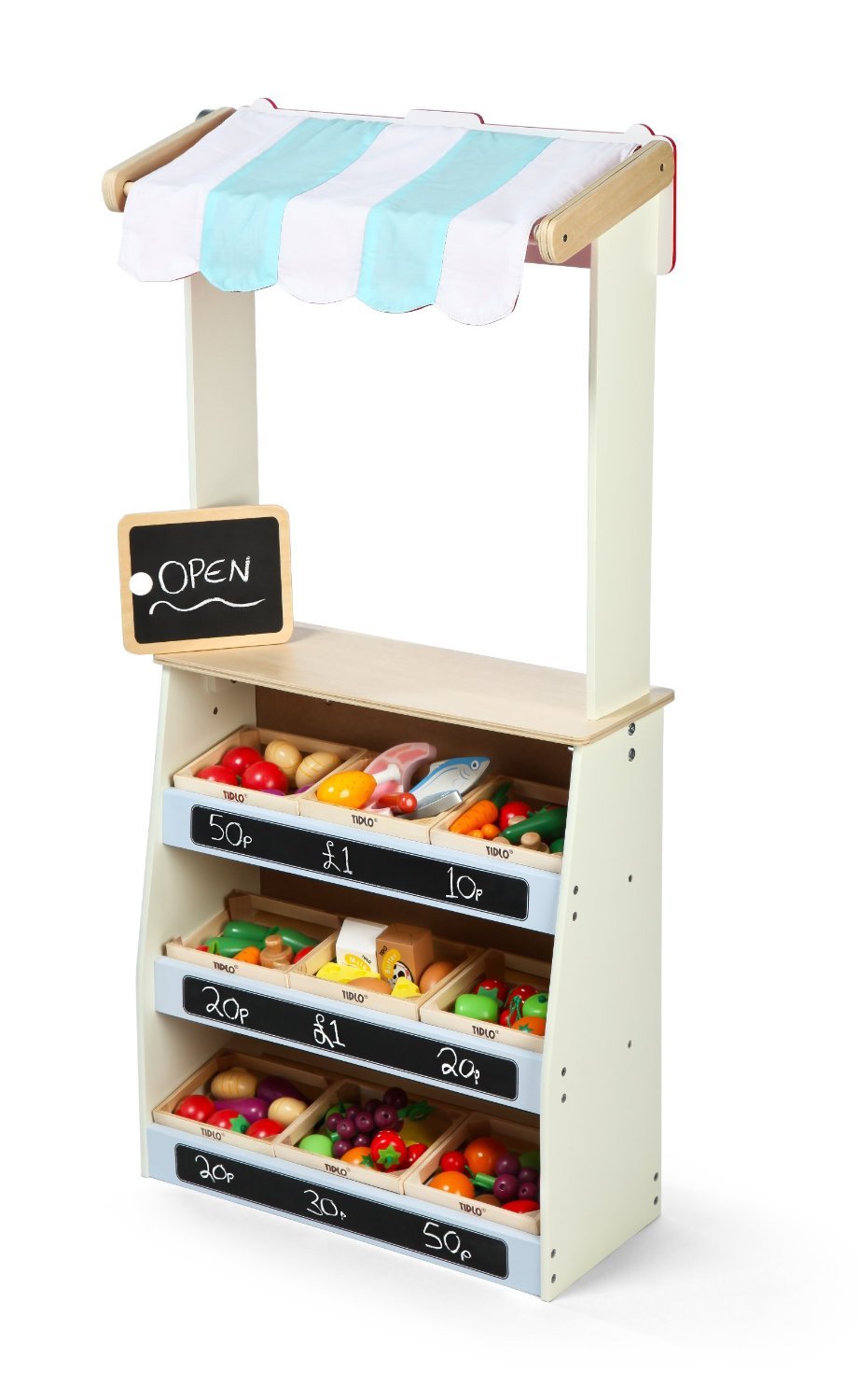 Wooden Play Shop & Theatre - Kids Pretend Play Store for Imaginative Role Play - Perfect for Home, Classroom & Daycare Activities