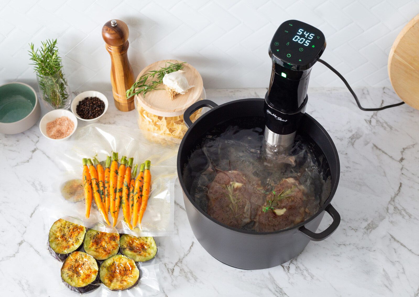 Premium Sous Vide Starter Kit with Vacuum Sealer & Bags - Perfect for Home Cooking, Meal Prep & Restaurant Quality Results
