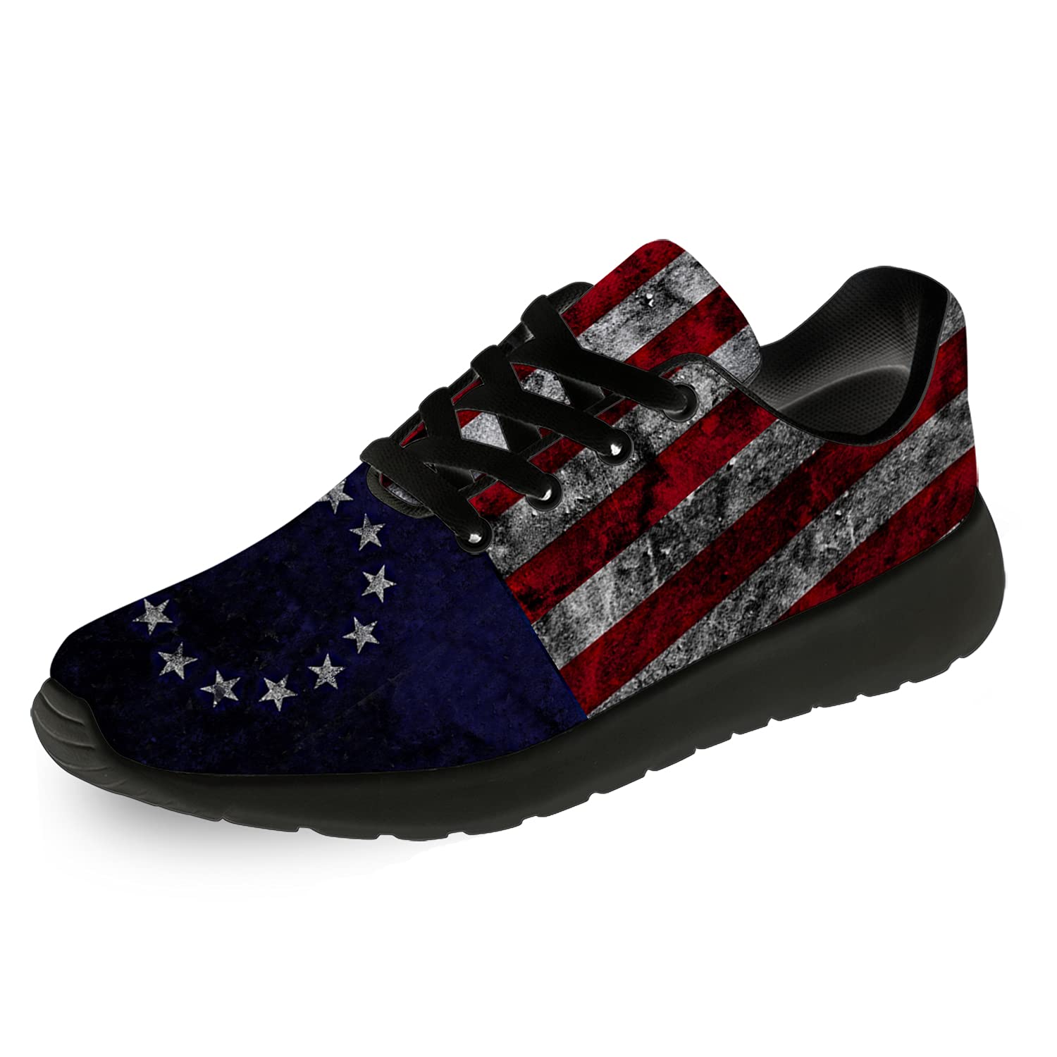 American Flag Shoes for Men & Women - Lightweight Running, Walking, Tennis, Golf Sneakers - Comfortable Athletic Sports Jogging Shoes - Perfect Gift for Him & Her - Ideal for Workouts, Casual Wear and Patriotic Events