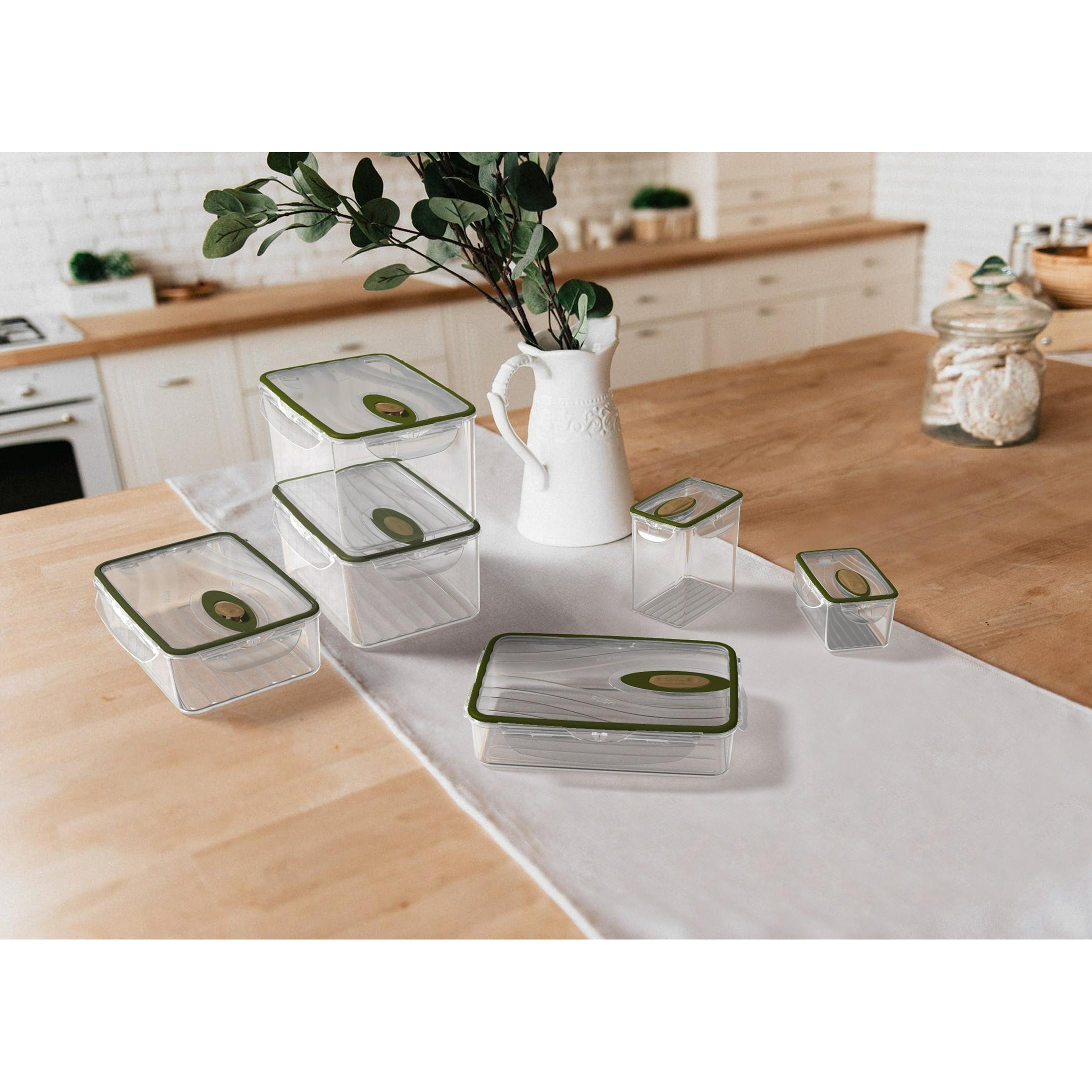 Biesse 6-Piece Airtight Food Storage Container Set with Locking Lids - Perfect for Kitchen Pantry Organization, Meal Prep & Leftovers (SETKAPPA3)
