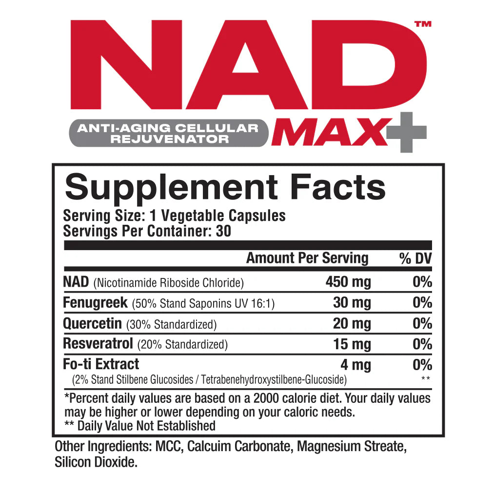 Metabolic Nutrition NAD MAX+ Supplement - Premium NAD+ Booster for Anti-Aging, Energy & Cellular Repair | Supports Brain Health & Metabolism | Ideal for Athletes, Biohackers & Wellness Enthusiasts